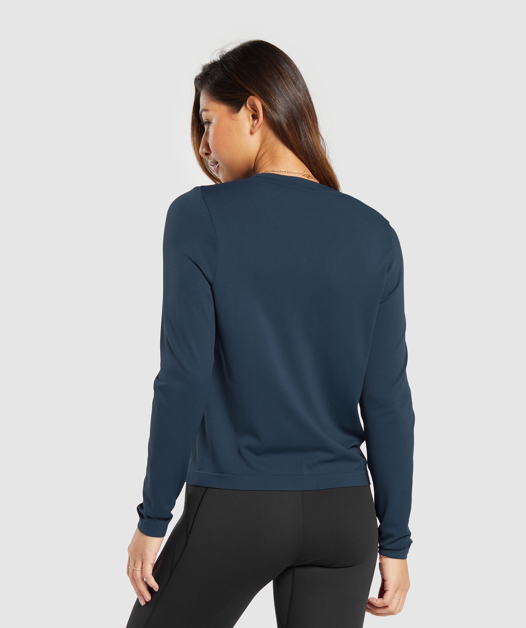 Everyday Seamless Long Sleeve Top in Navy - view 2