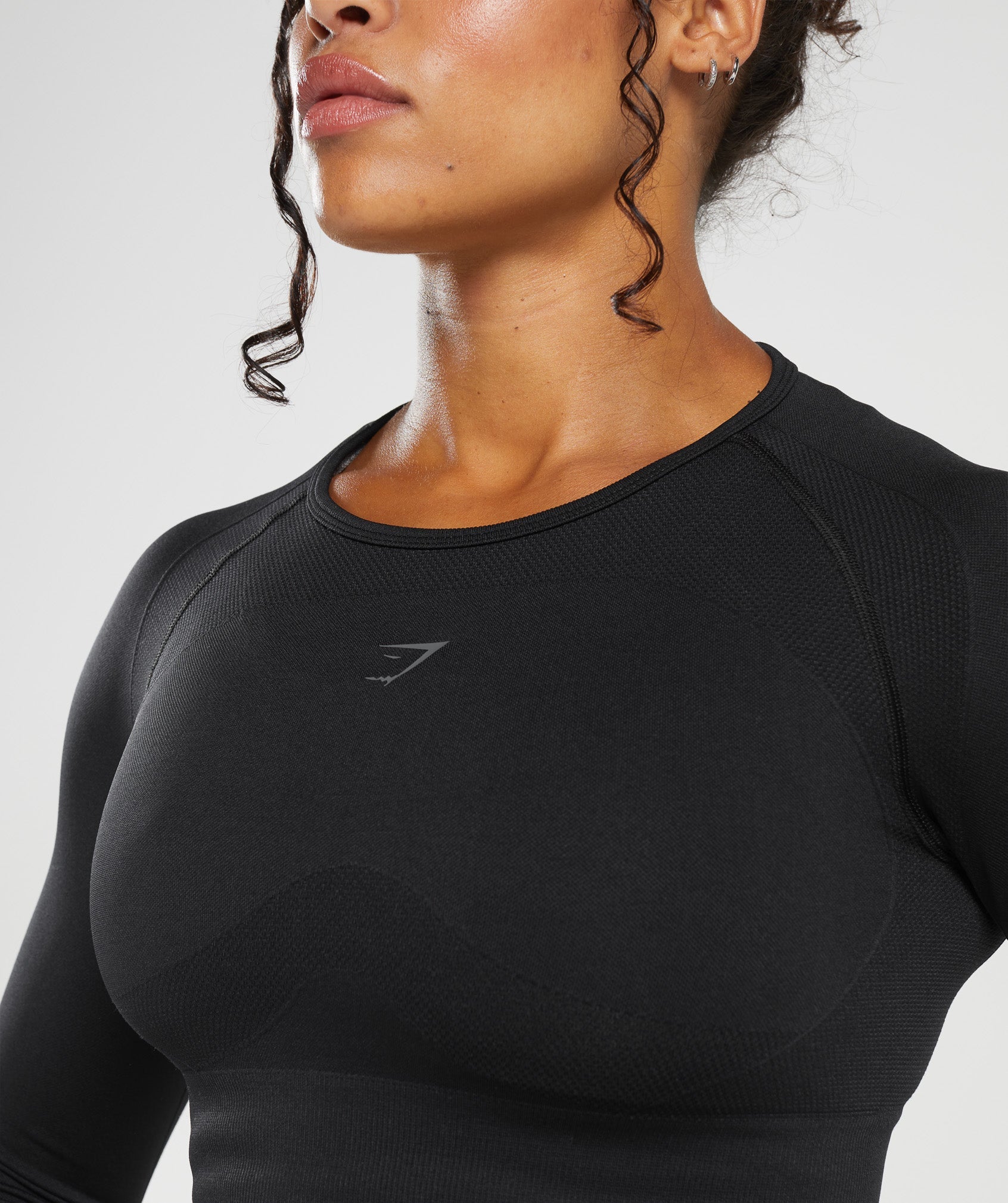 Flex Sports Long Sleeve Crop Top in Black