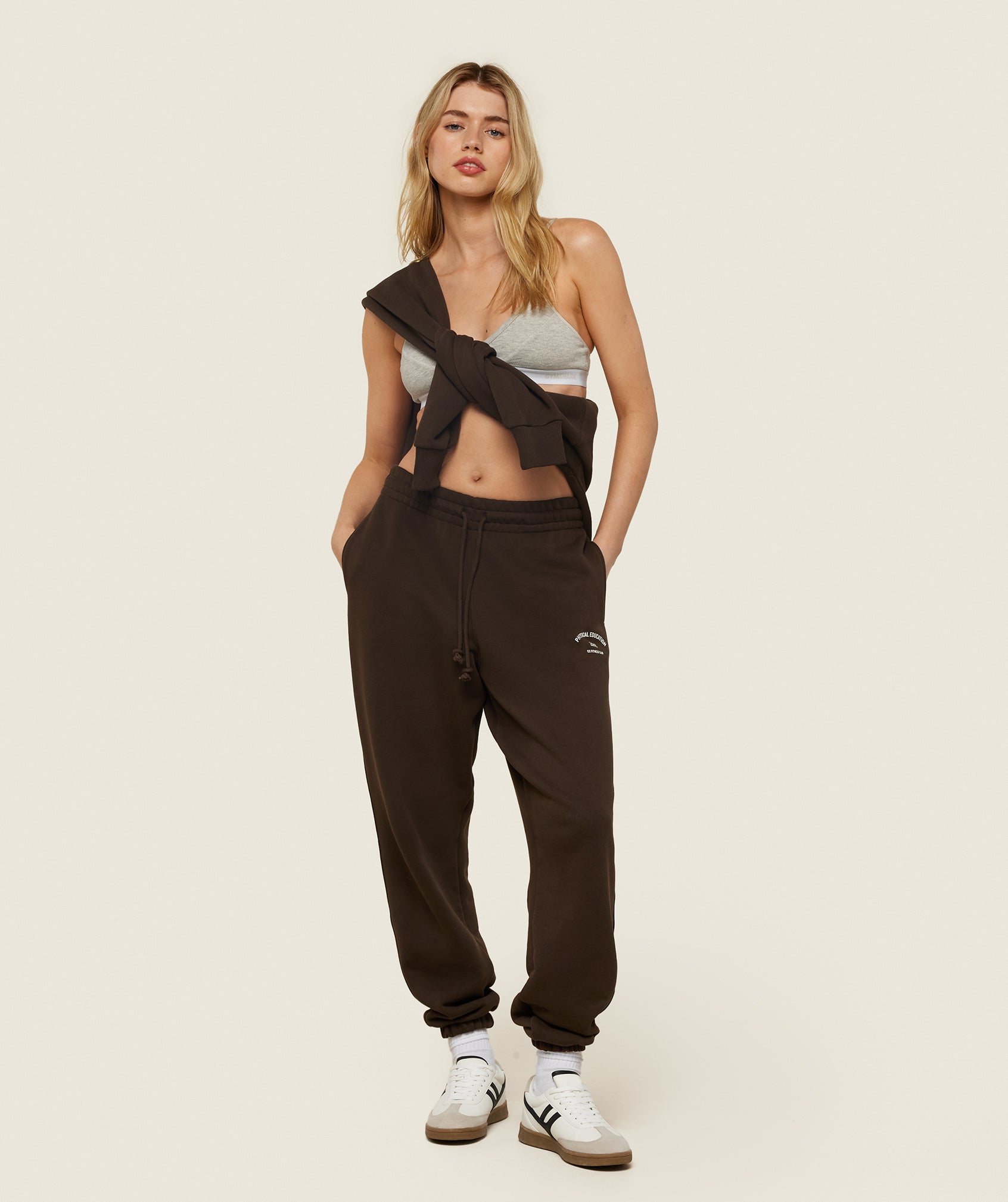 Phys Ed Graphic Sweatpants in Archive Brown - view 3