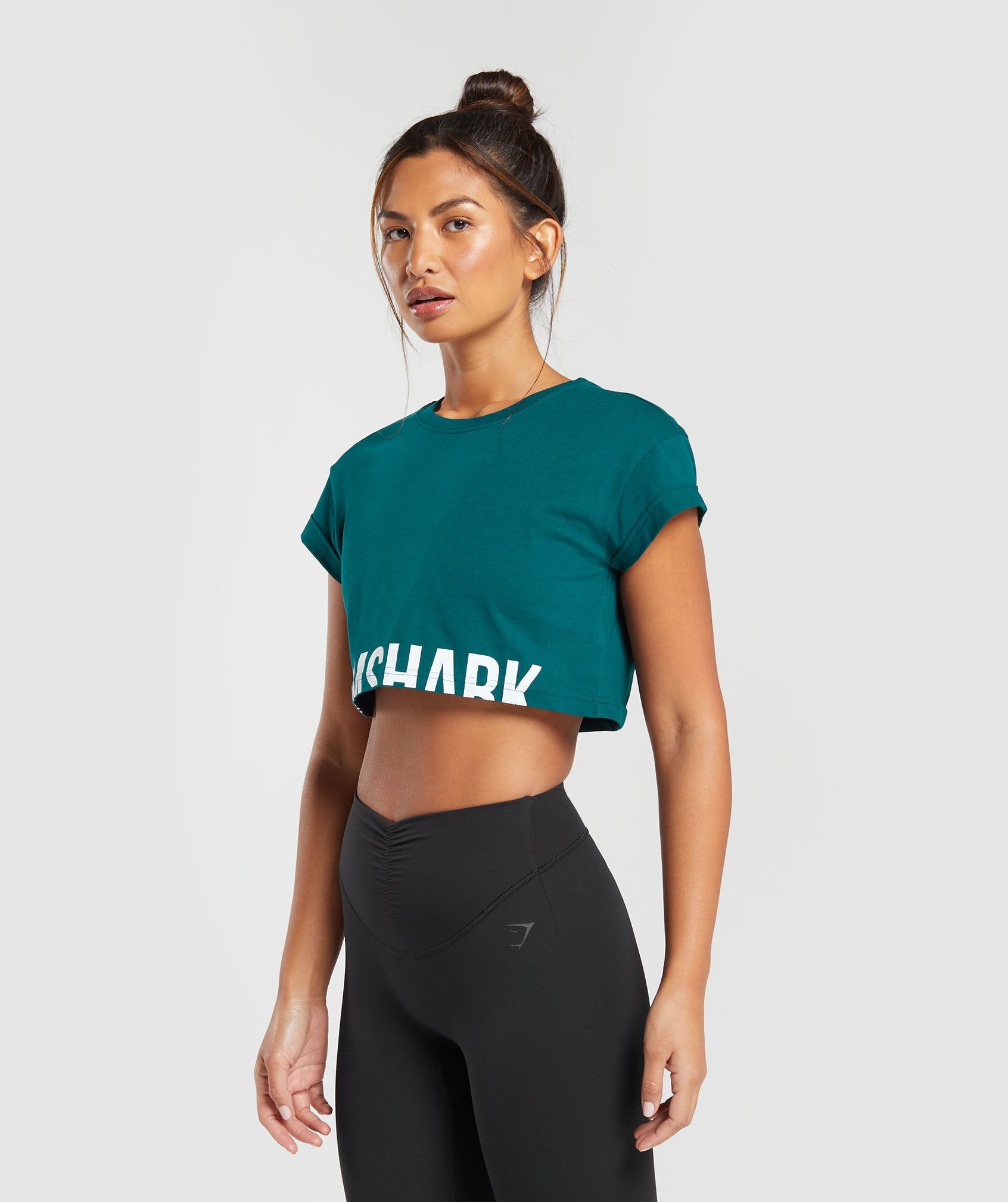 Fraction Crop Top in Winter Teal - view 3