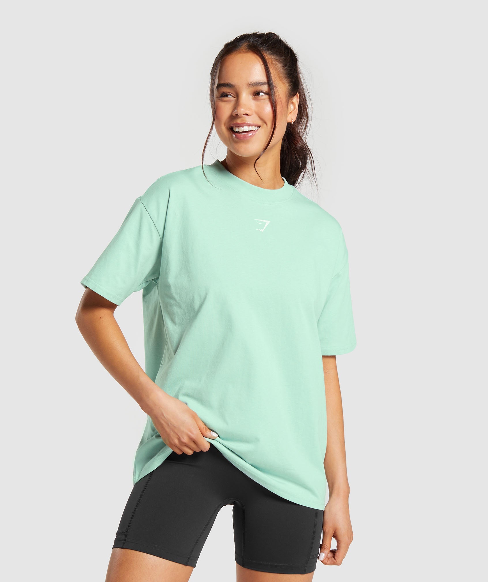 Fraction Oversized T-Shirt in Lido Green - view 2