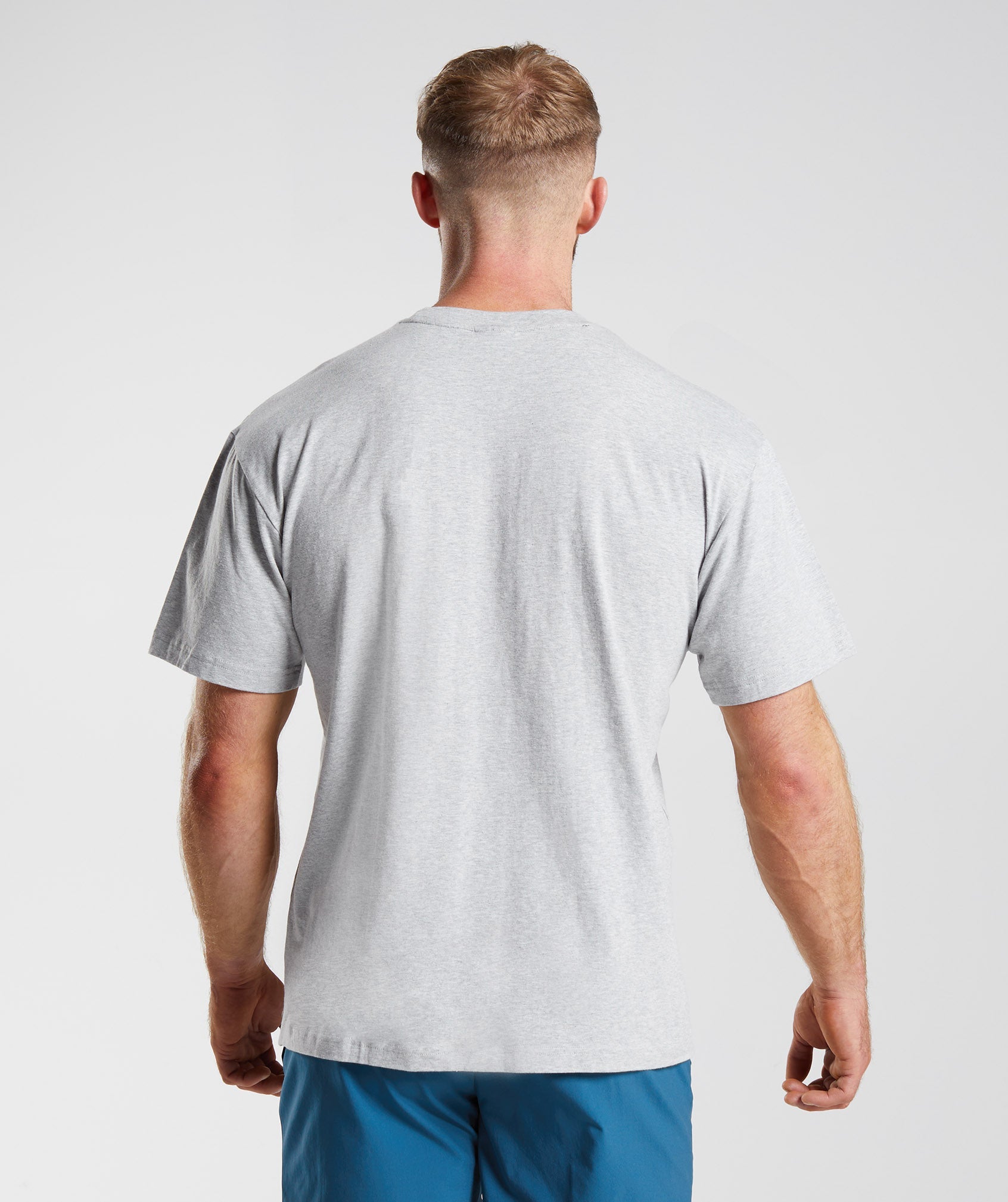 Apollo Oversized T-Shirt in Light Grey Marl - view 2