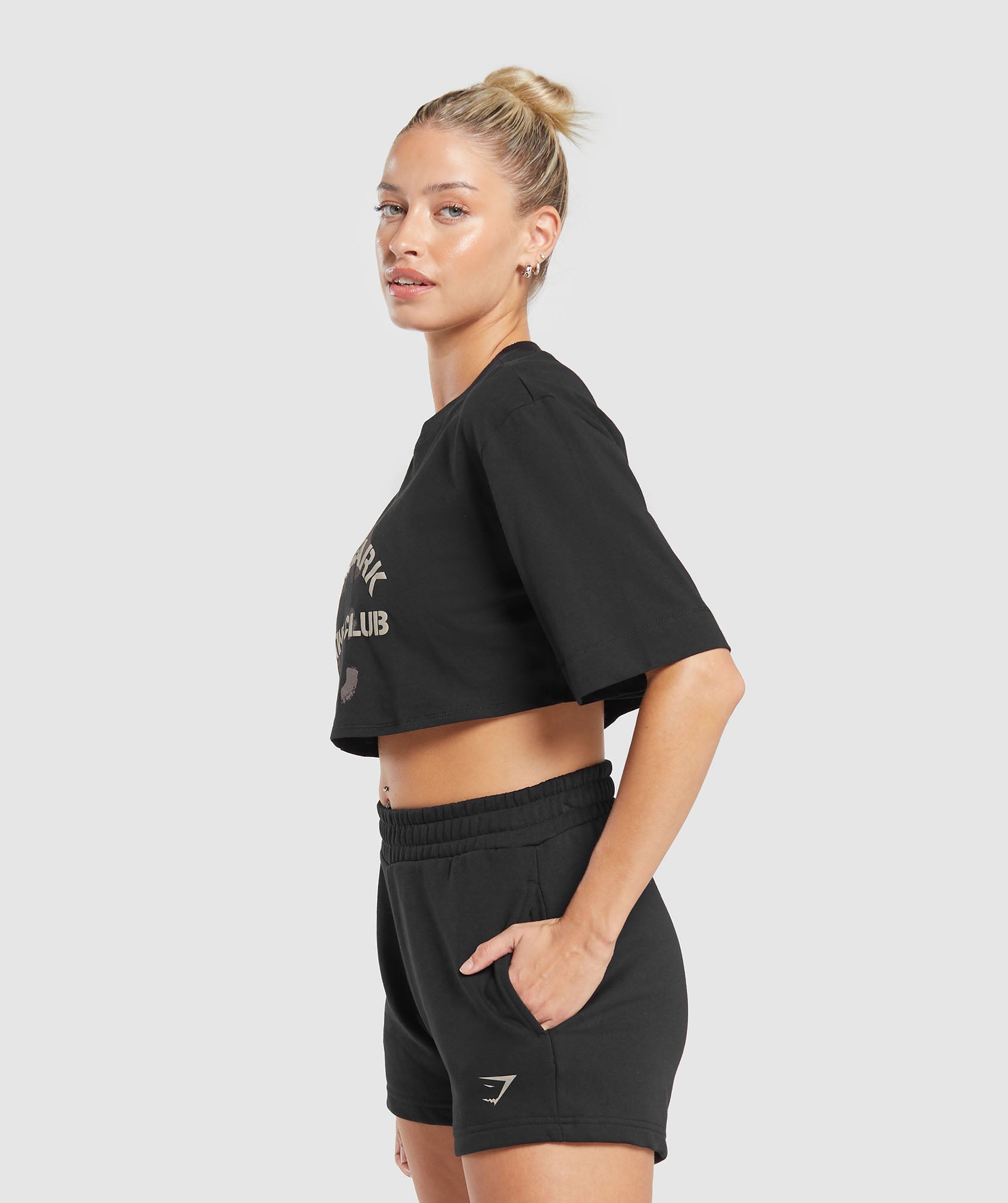 Built Crop Top in Black - view 3