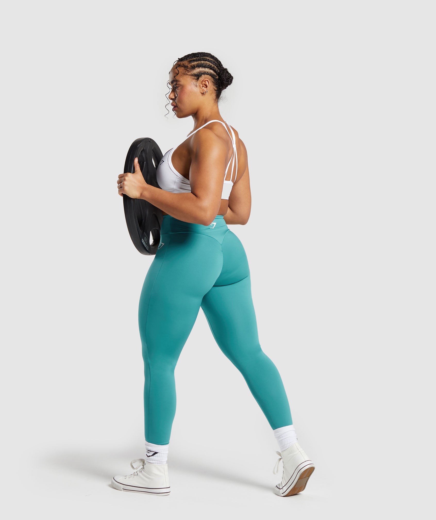 GS Power Regular Leggings in Bondi Teal - view 4