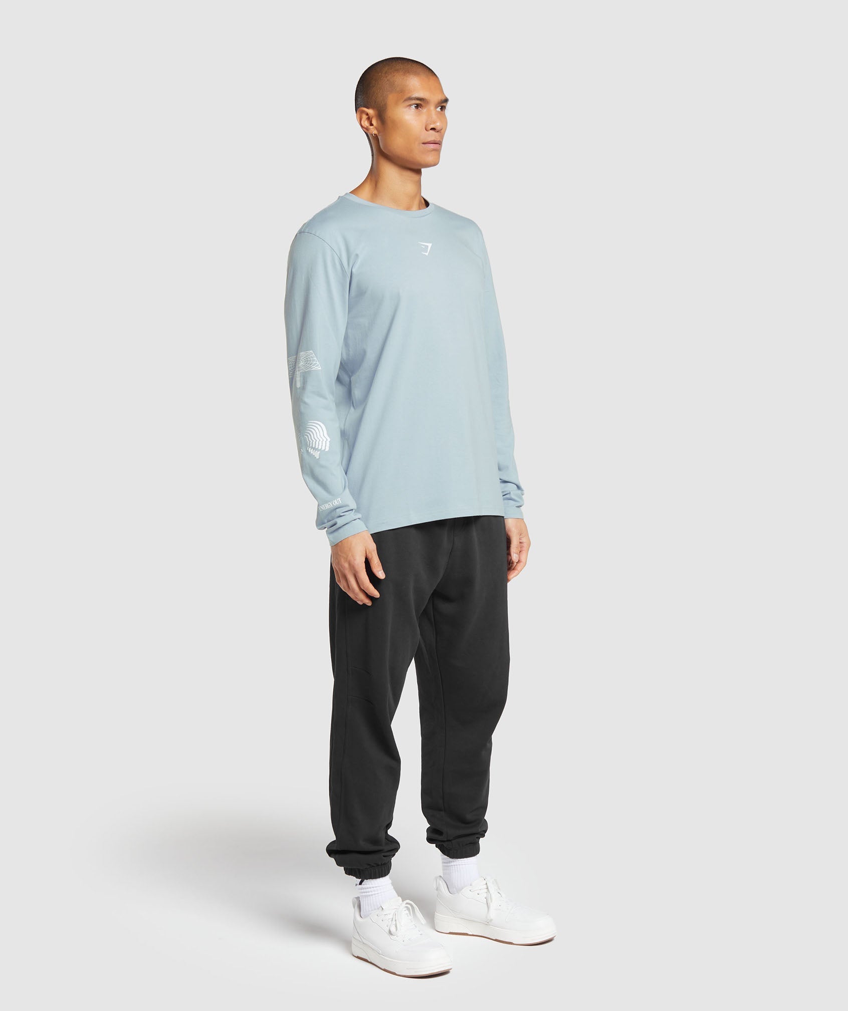 Hybrid Wellness Long Sleeve T-Shirt in Salt Blue - view 4