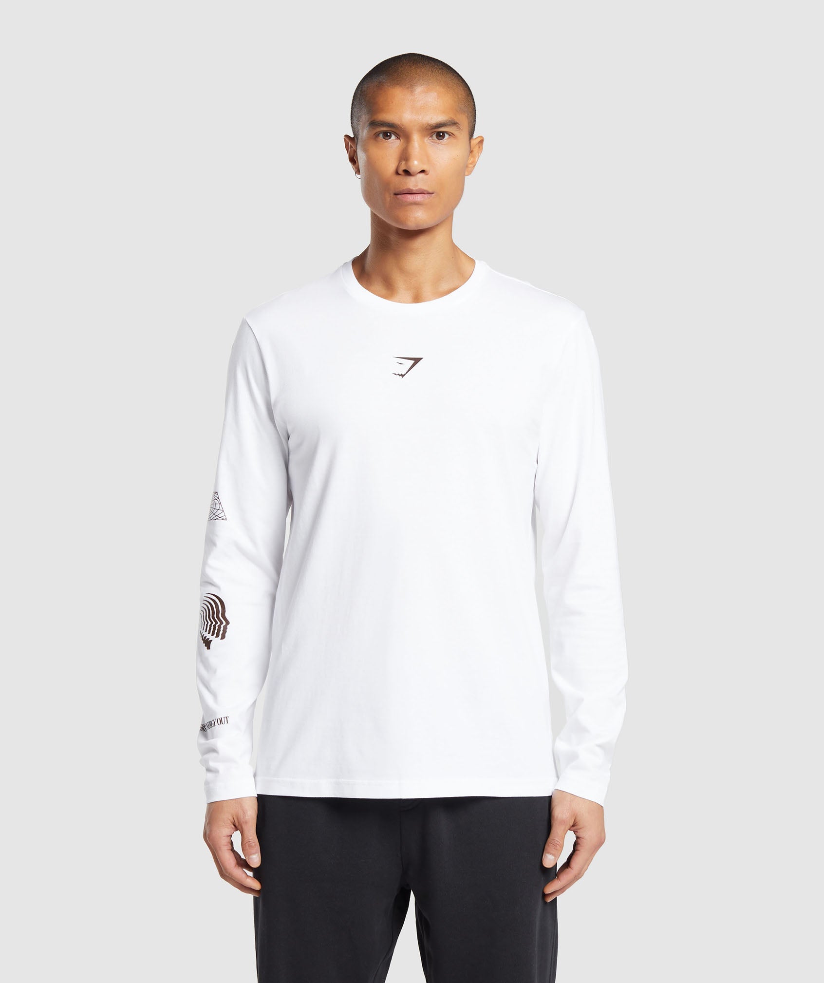 Hybrid Wellness Long Sleeve T-Shirt in White - view 2