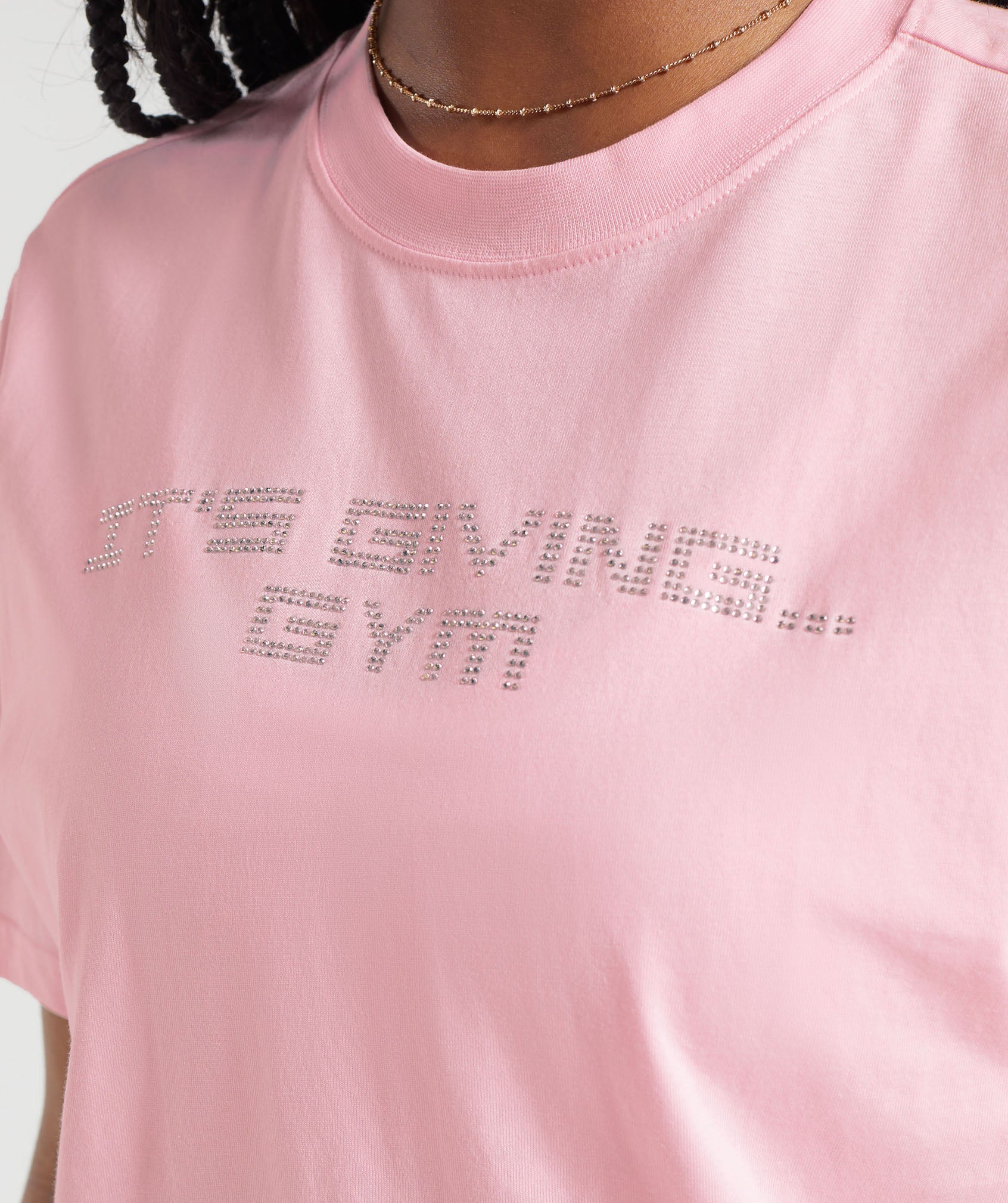 Its Giving Gym Oversized T-Shirt in Dolly Pink - view 4