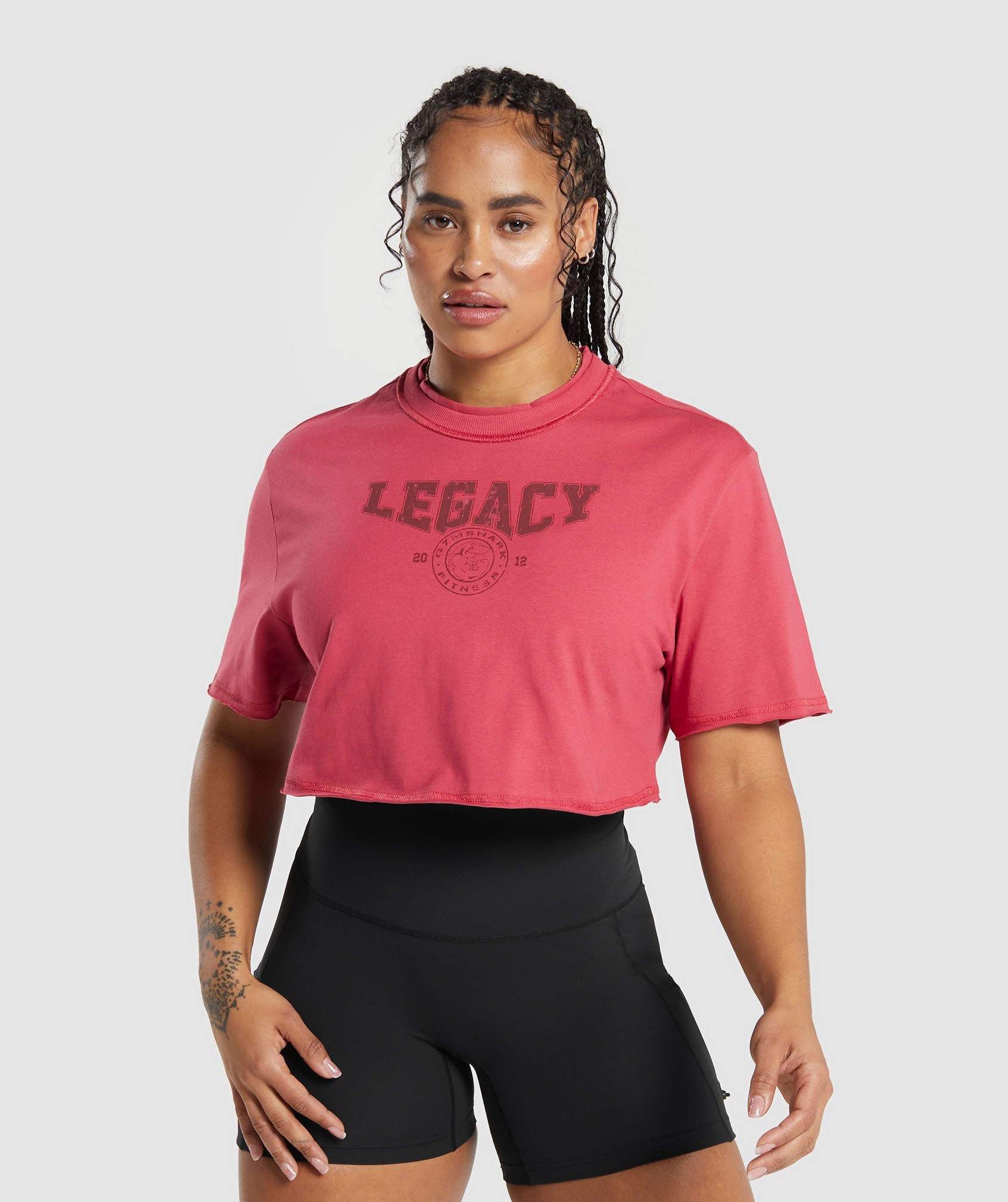 Legacy Graphic Crop Top dans Vintage Pink