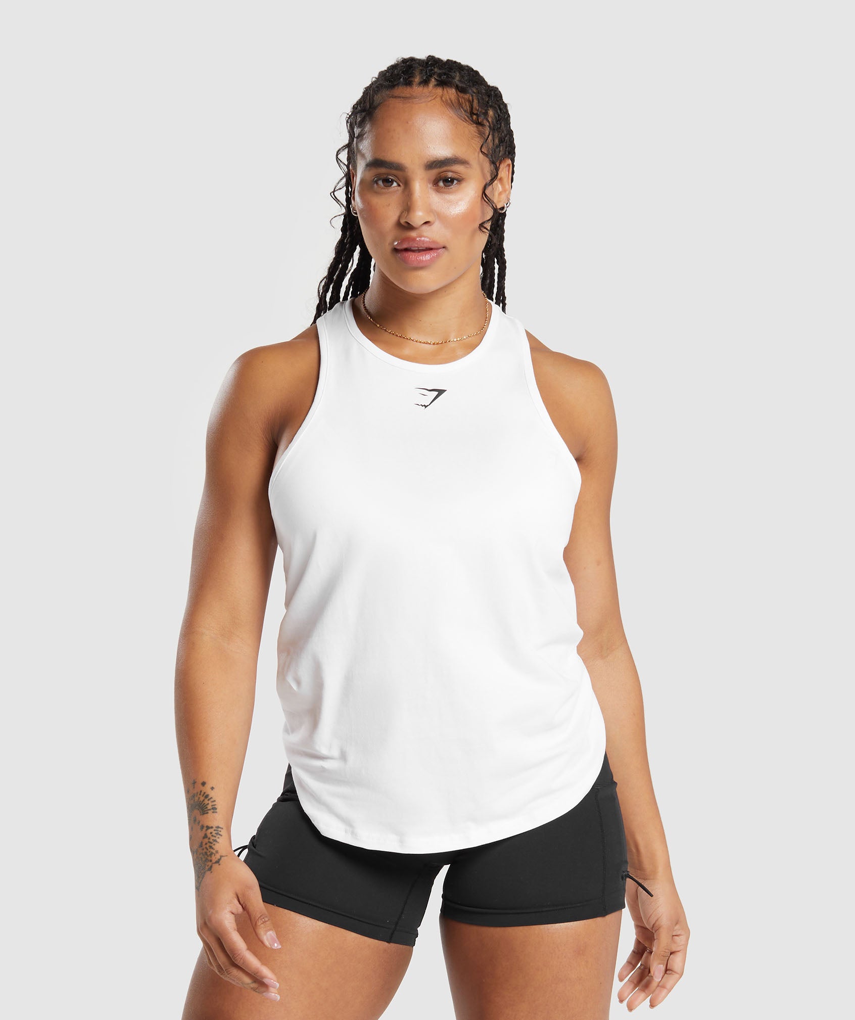 Training Cotton Tank in White - view 1