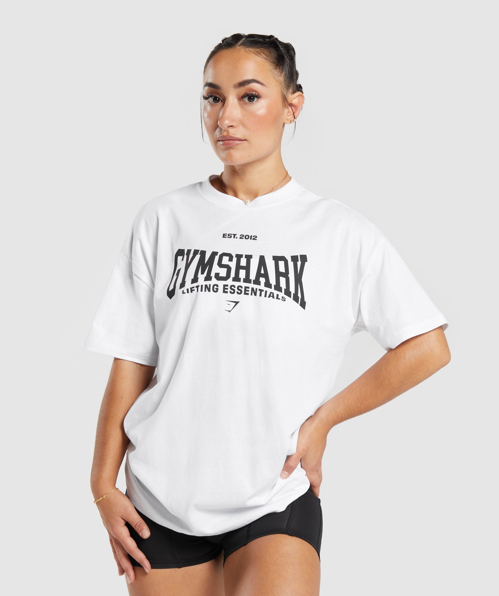 Lifting Essentials Oversized T-Shirt dans Whiteest en rupture de stock