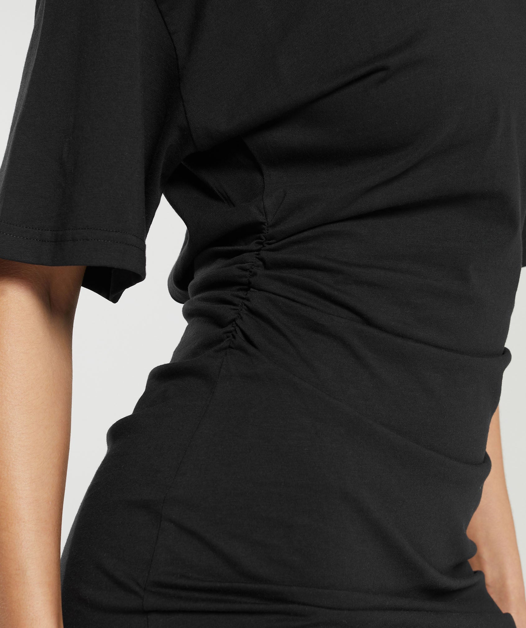 Lifting Longline T-Shirt Dress in Black - view 7