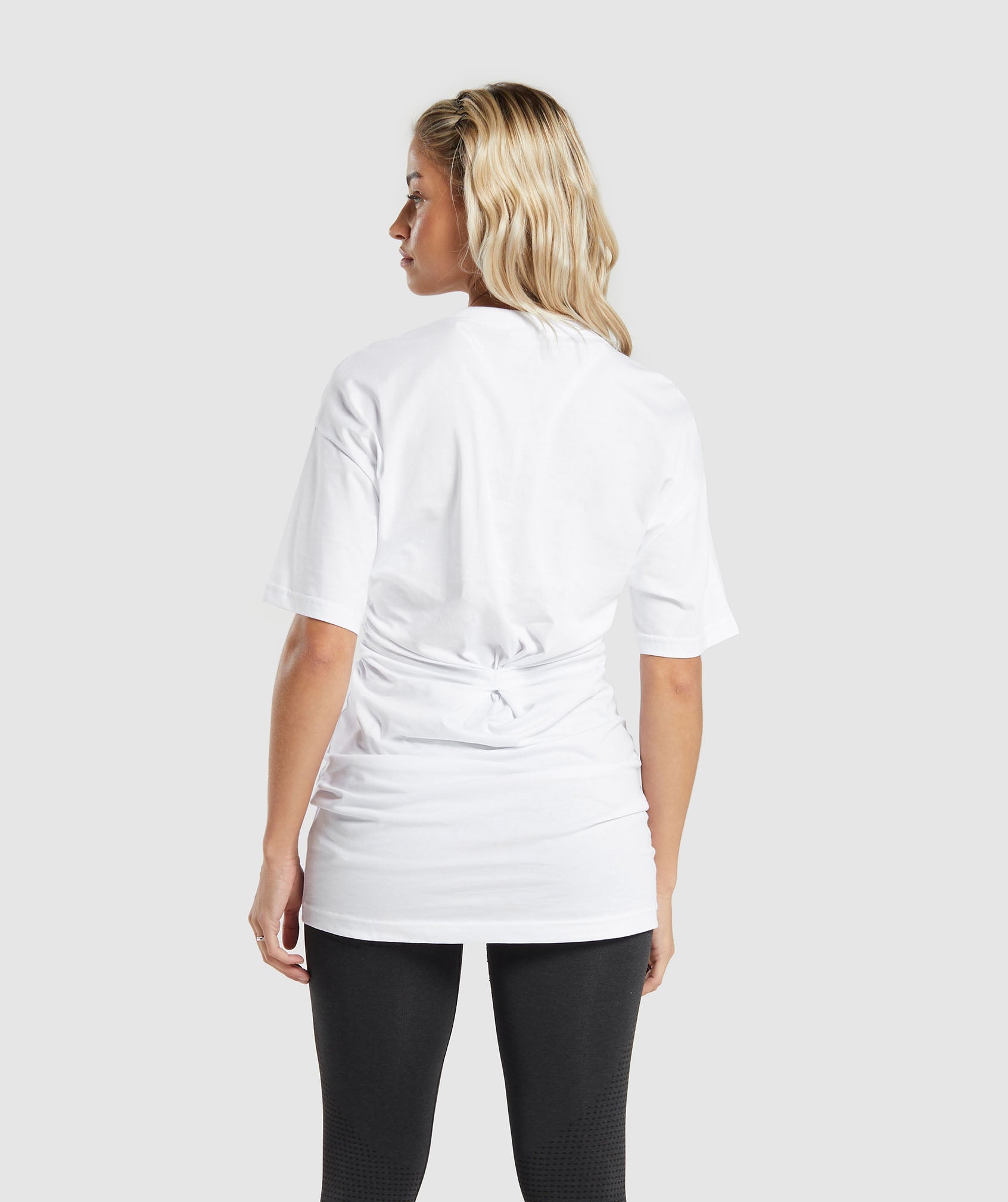 Lifting Longline T-Shirt Dress in White - view 2