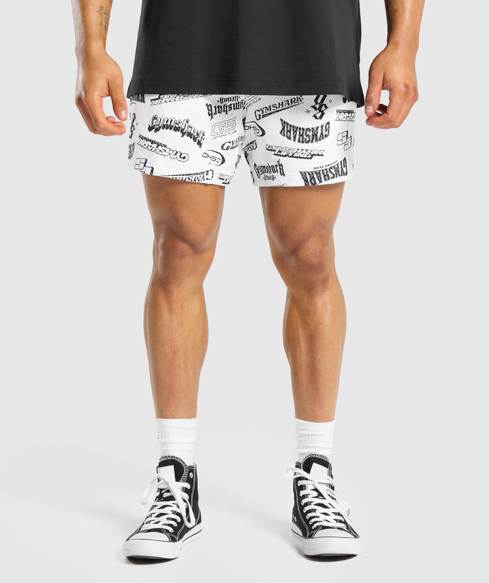 Logomania Mesh 5" Shorts in Black - view 1