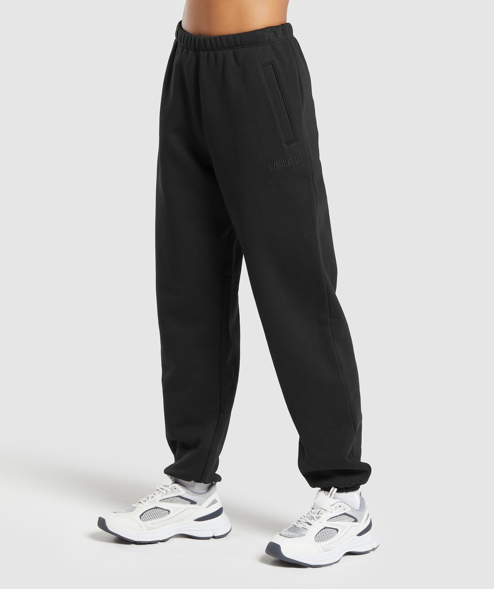 Heavyweight Loopback Sweat Joggers in Black - view 3