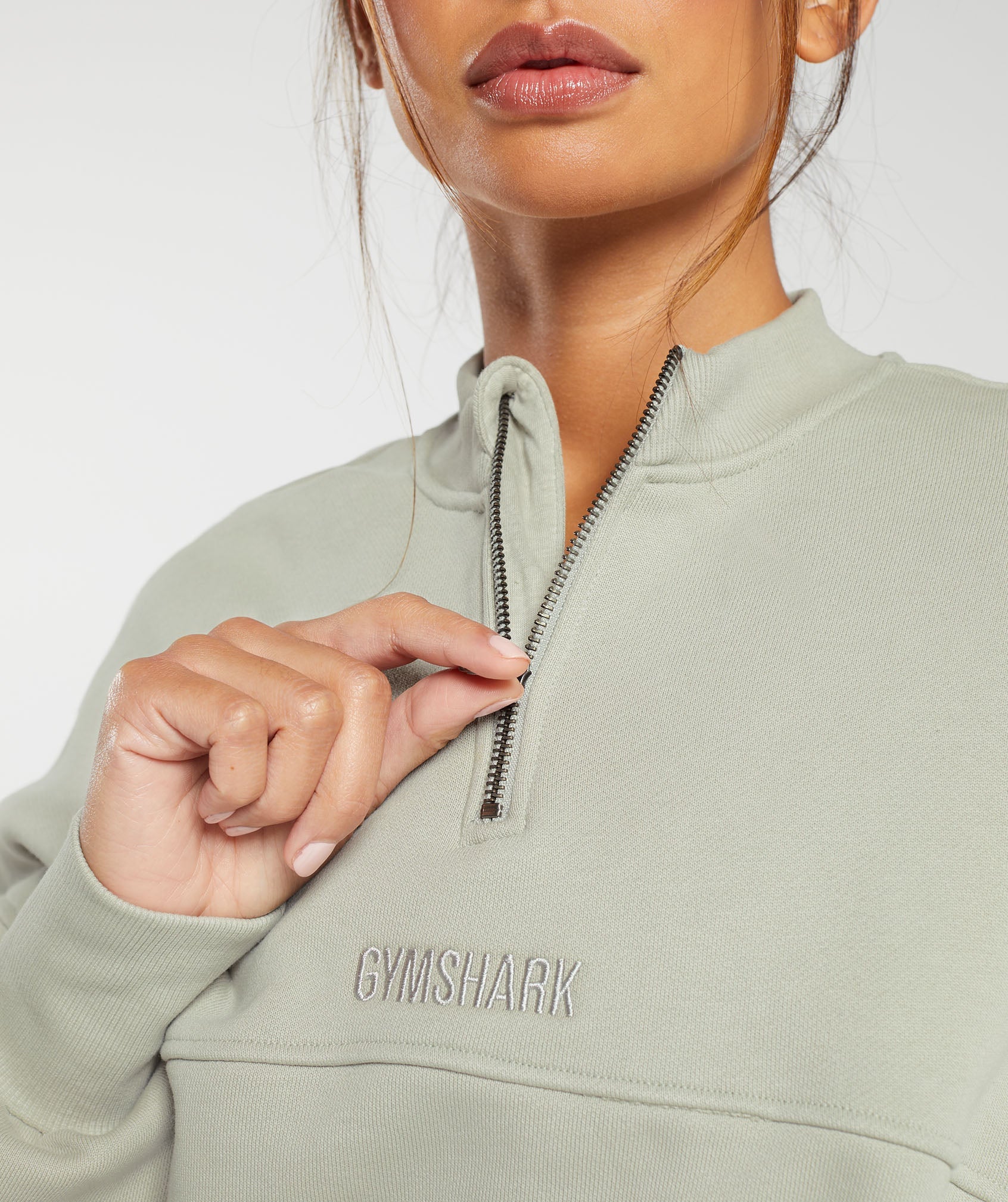Heavyweight Loopback Sweat Pullover in Stone Grey - view 7