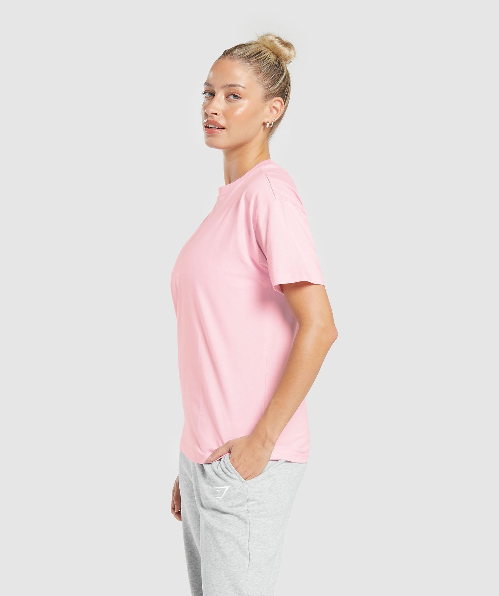 Love Hearts Oversized T-Shirt in Dolly Pink - view 3