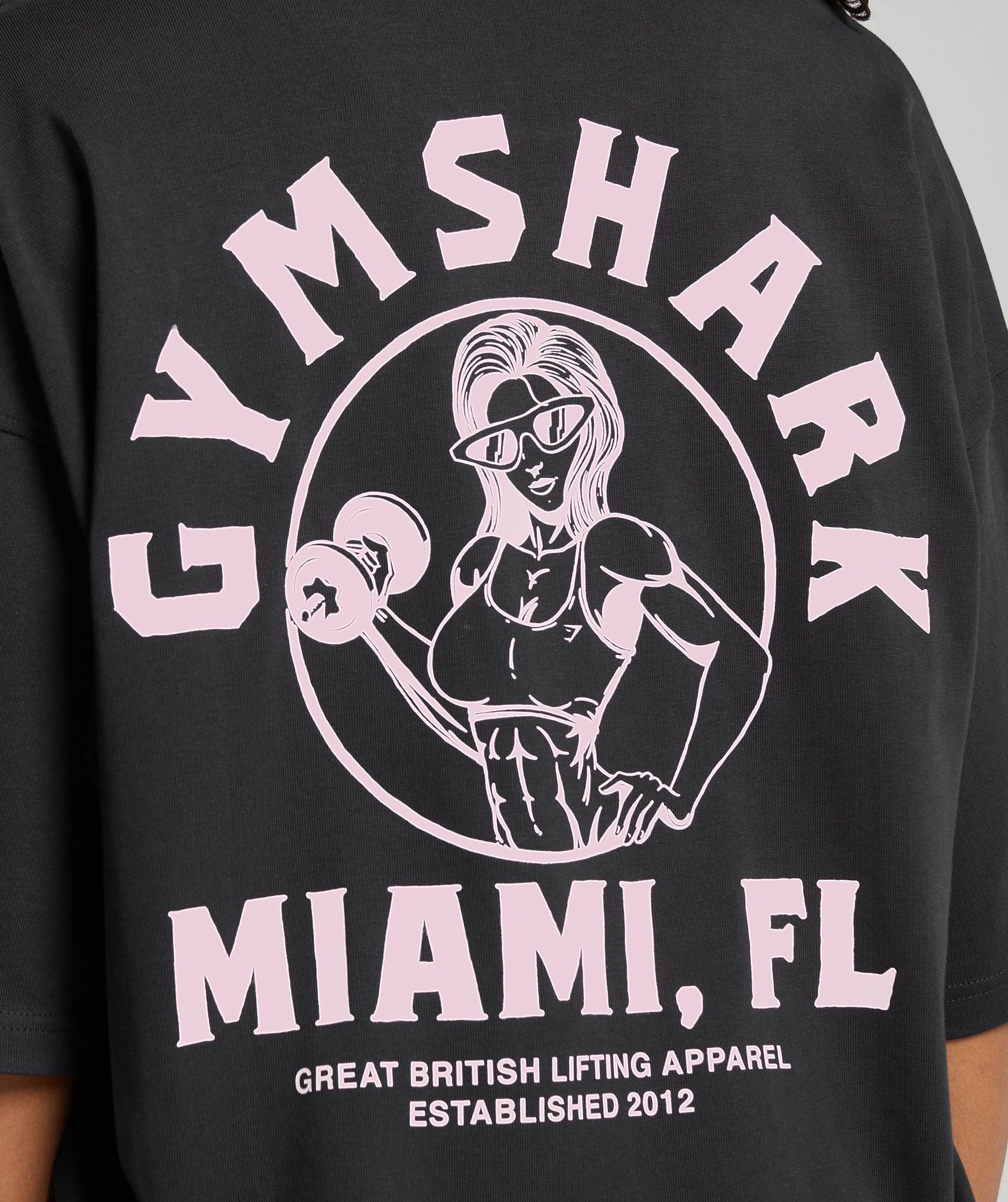 Miami Graphic T-Shirt in Black/Dolly Pink - view 6