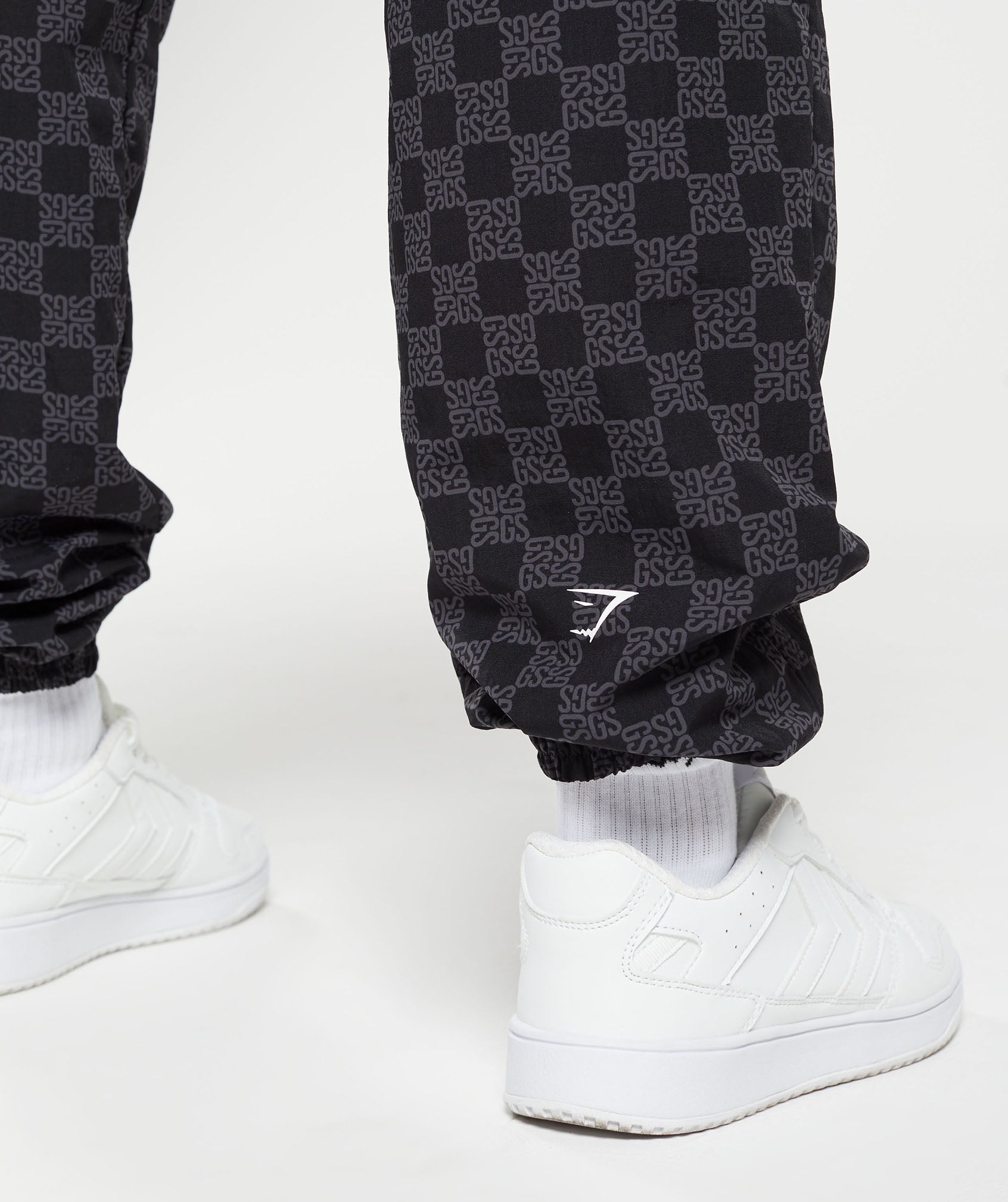 Monogram Woven Joggers in Onyx Grey - view 5