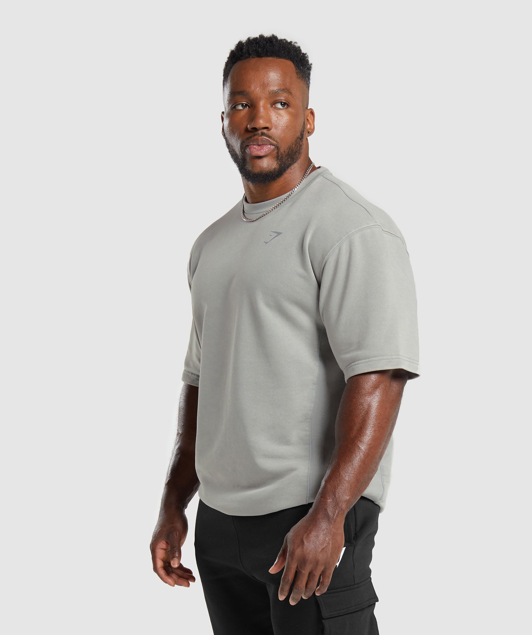 Power Washed Short Sleeve Crew in Smokey Grey - view 3