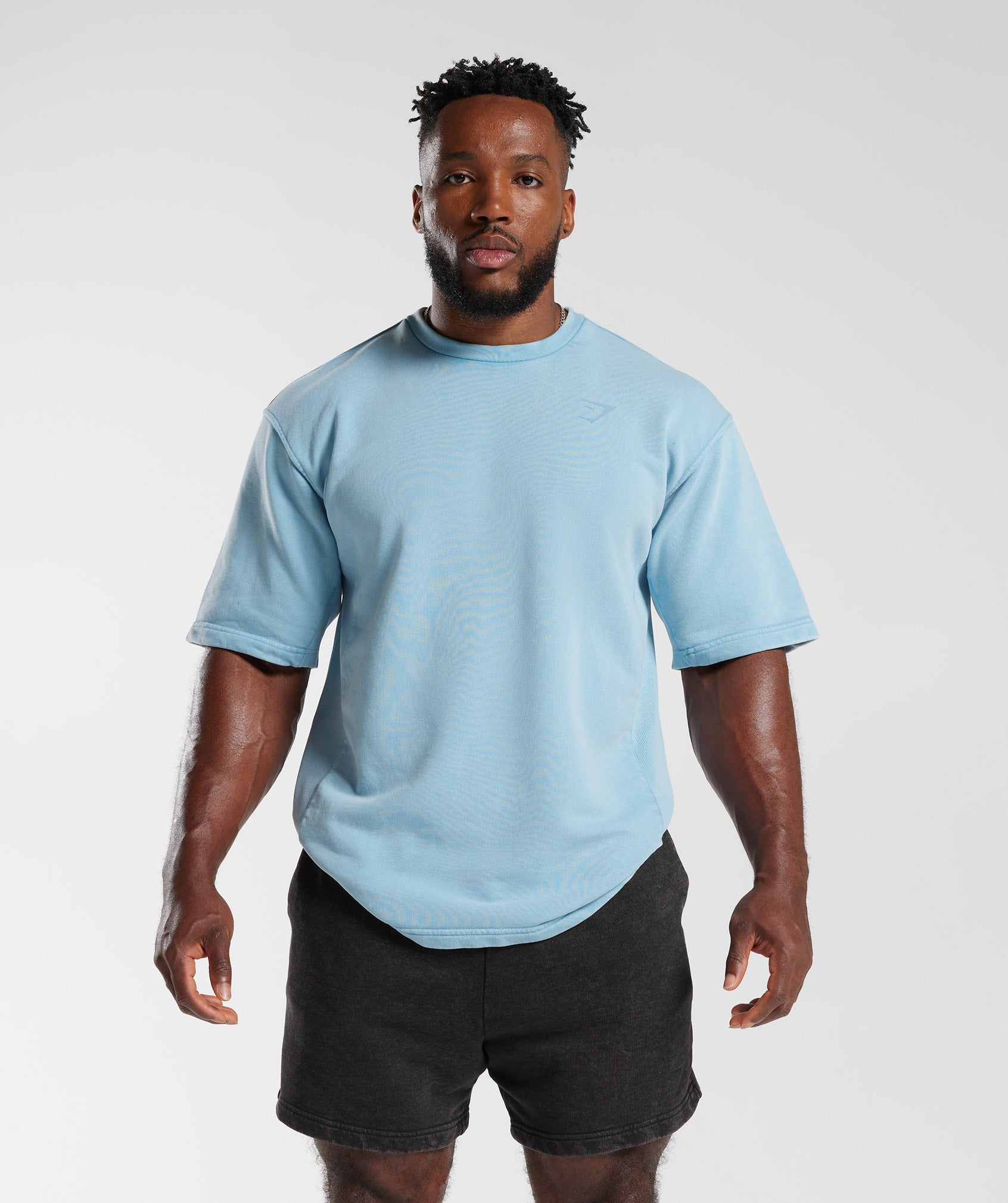 Gymshark Power Washed Short Sleeve Crew - Dusk Green