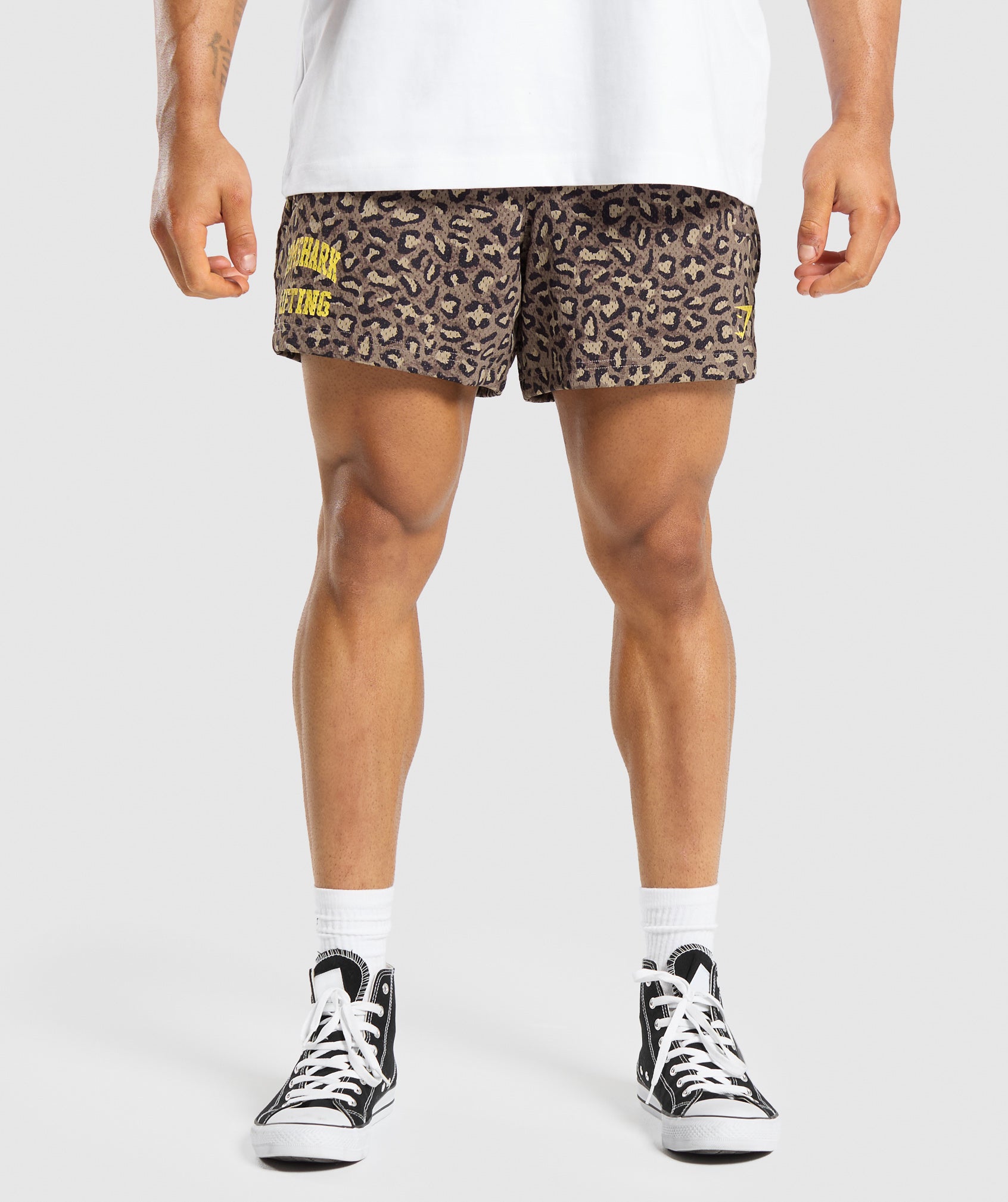 Printed Lifting Mesh 5" Shorts dans Cement Brown