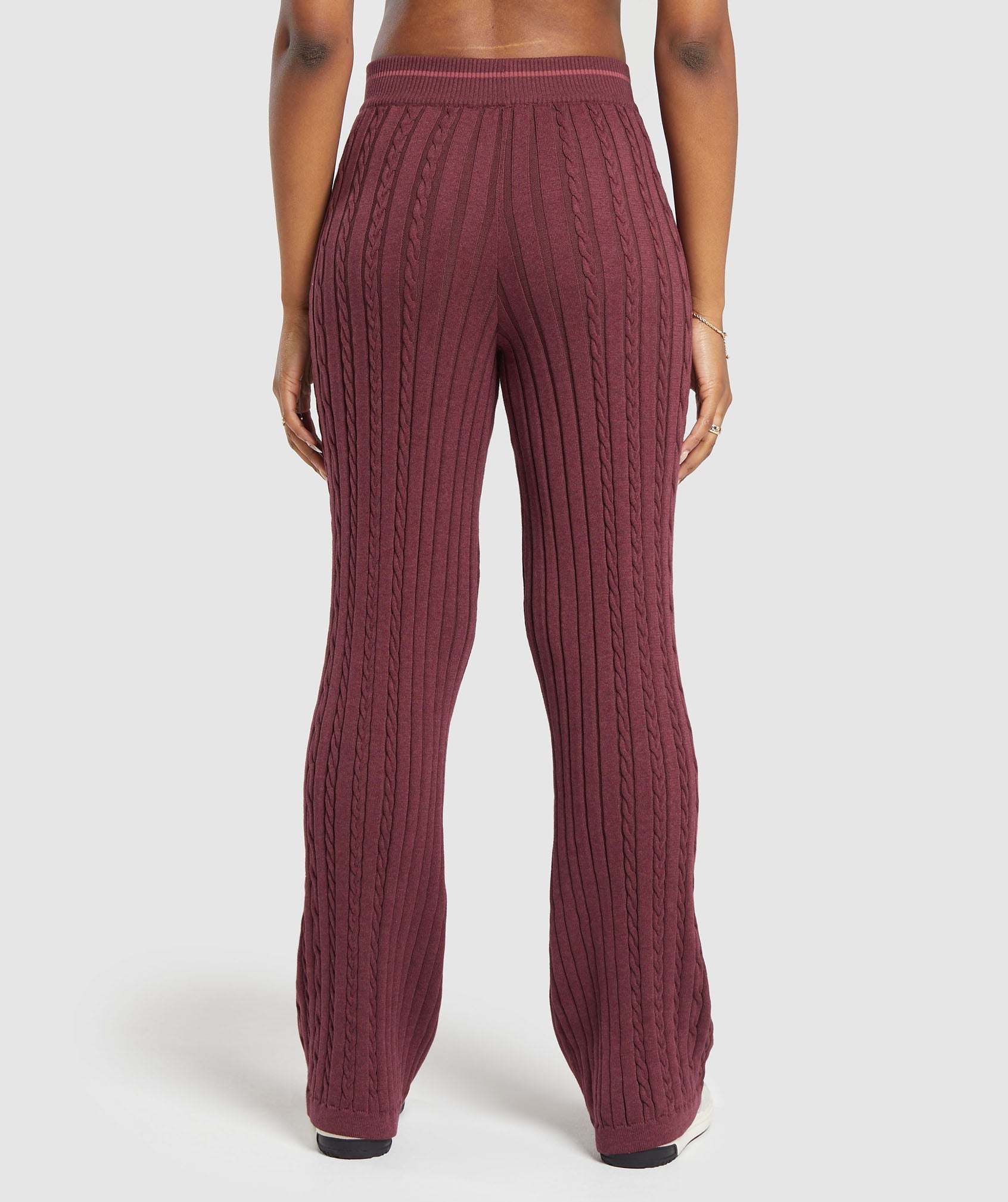 Rest Day Cable Knit Pants in Red - view 2