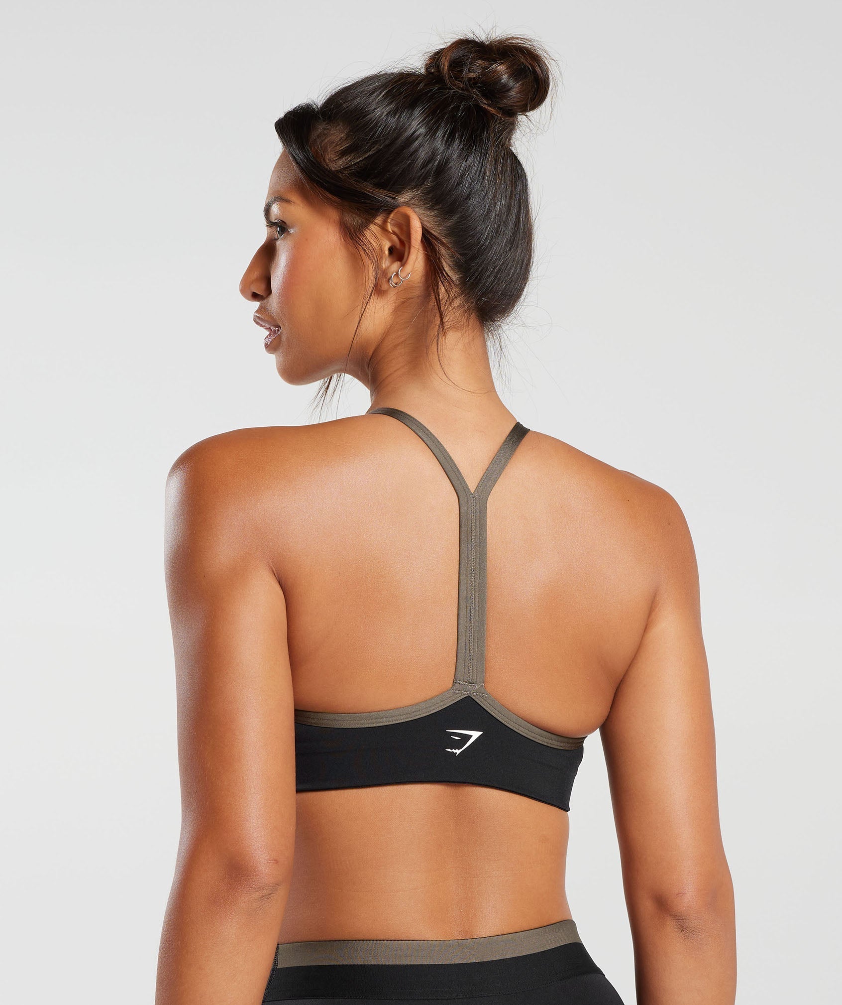 Retro Club Sports Bra in Black/Camo Brown - view 2