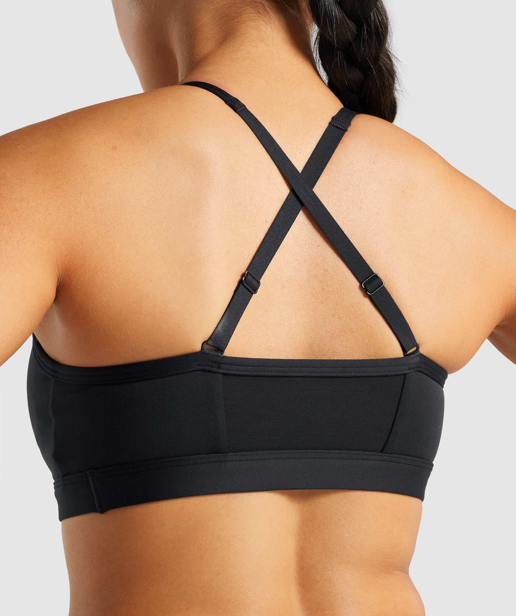 Ruched Sports Bra in Black