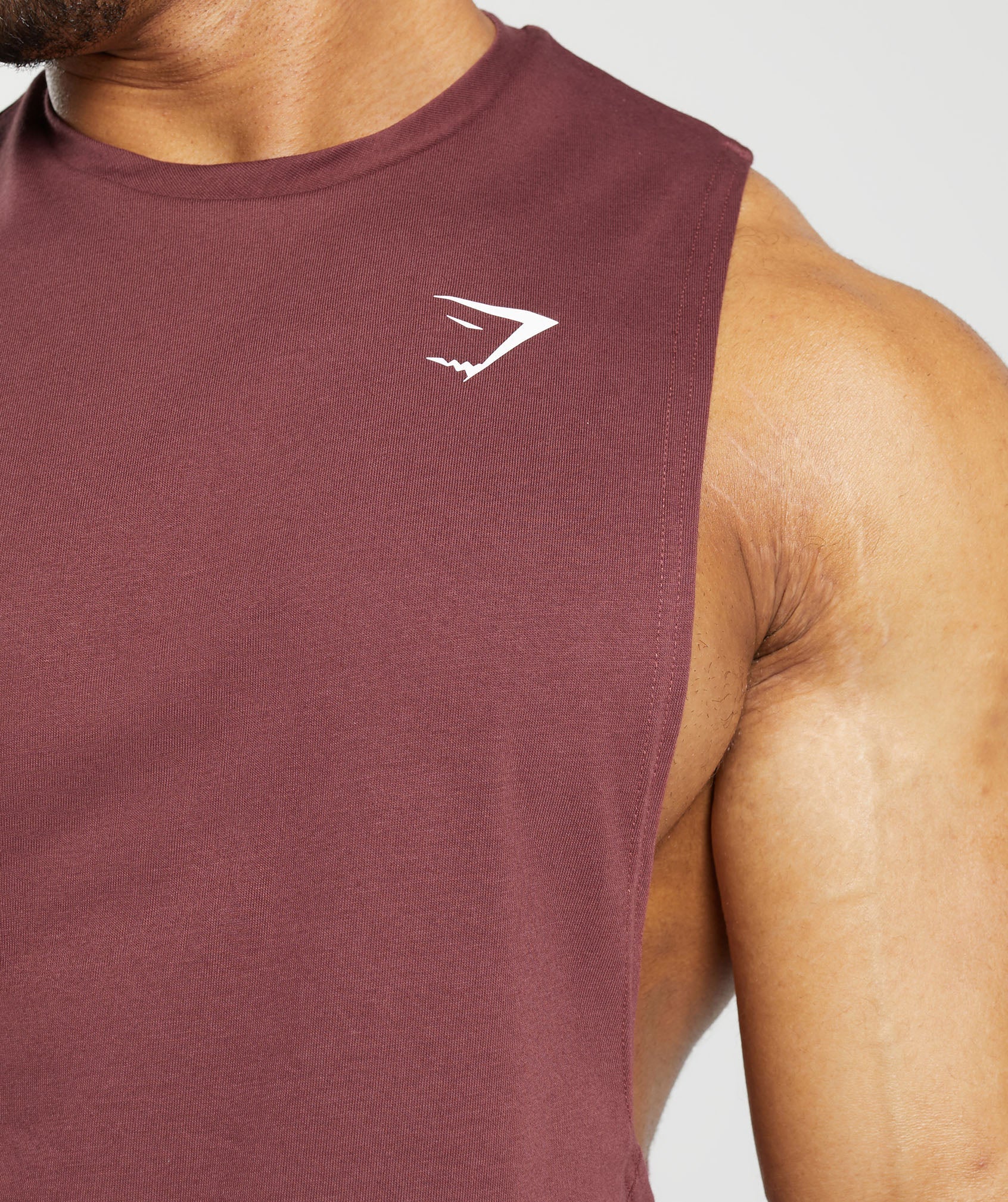 React Drop Arm Tank in Burgundy Brown - view 5