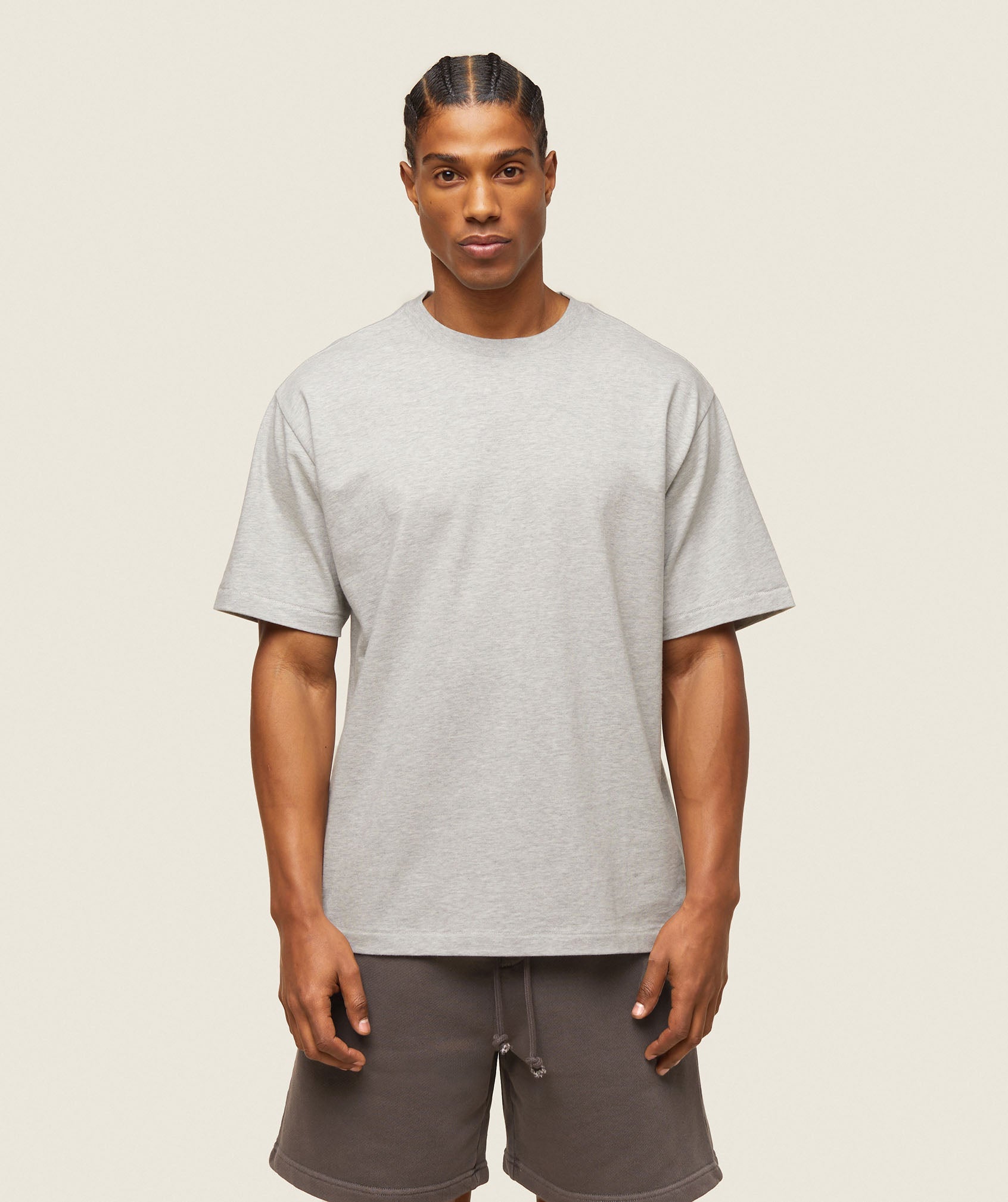 everywear Relaxed T-Shirt dans Light Grey Core Marl