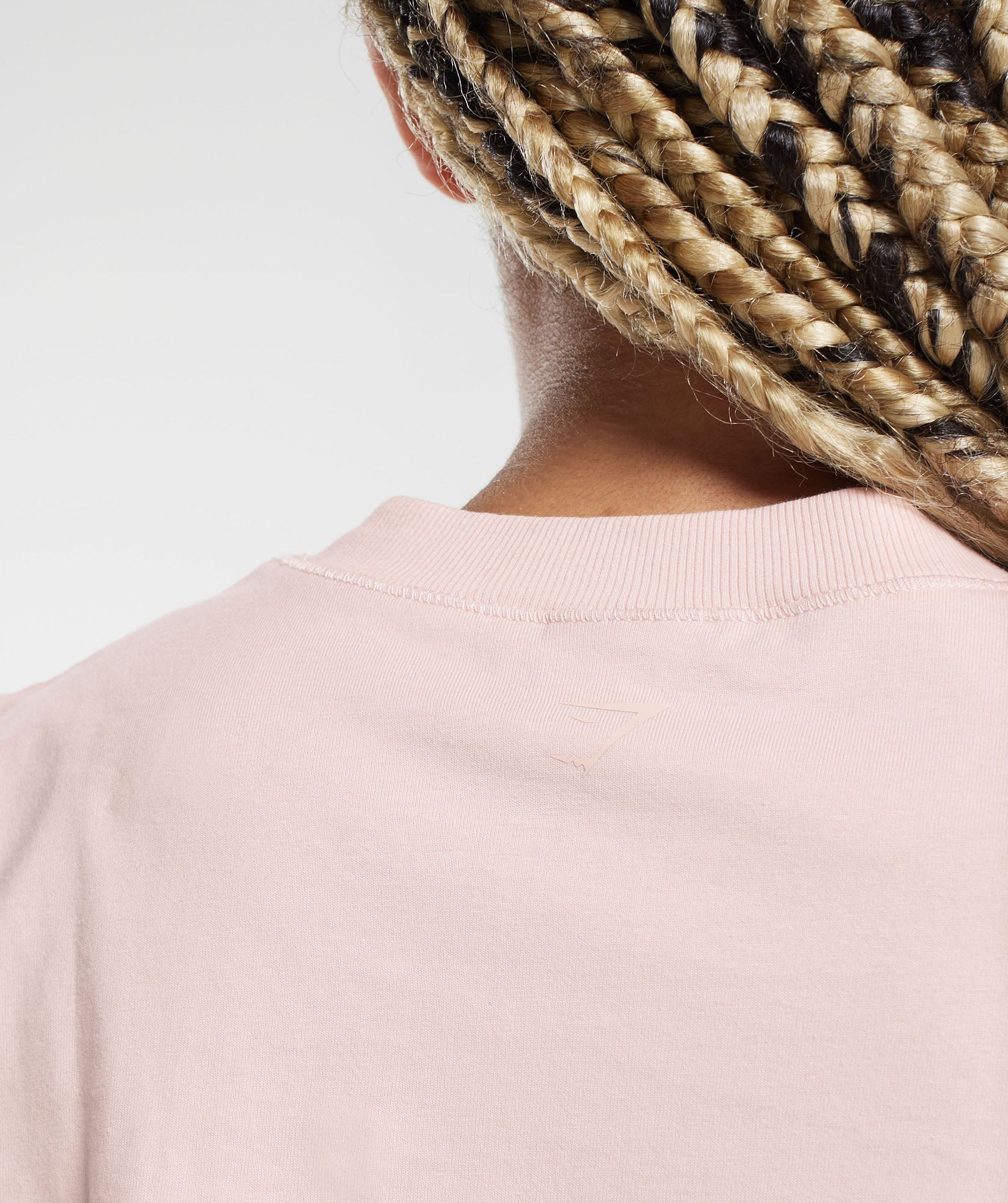 Cotton Boxy Crop Top in Misty Pink - view 6
