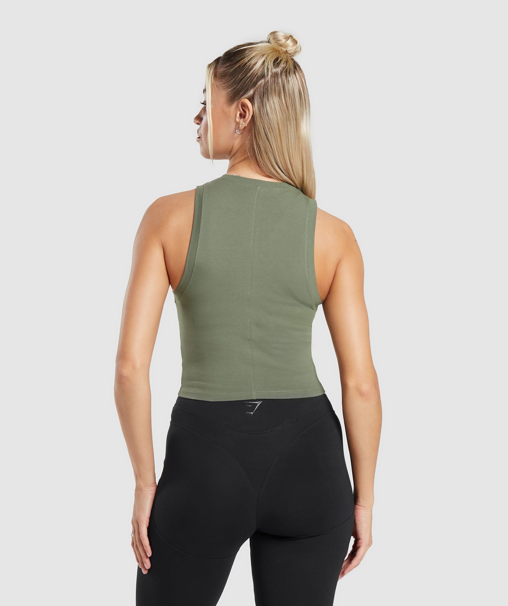 Rest Day Cotton Contour Tank in Base Green - view 2
