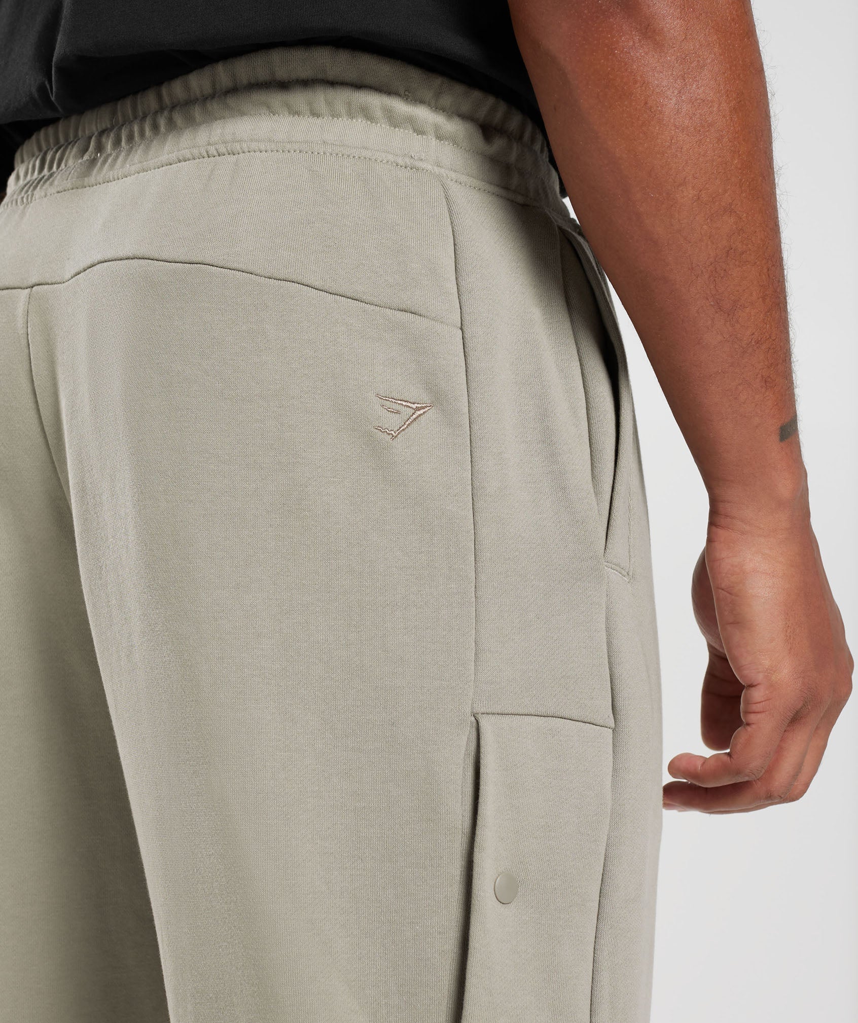 Rest Day Essentials Sweat Snap Joggers in  Ecru Brown - view 5
