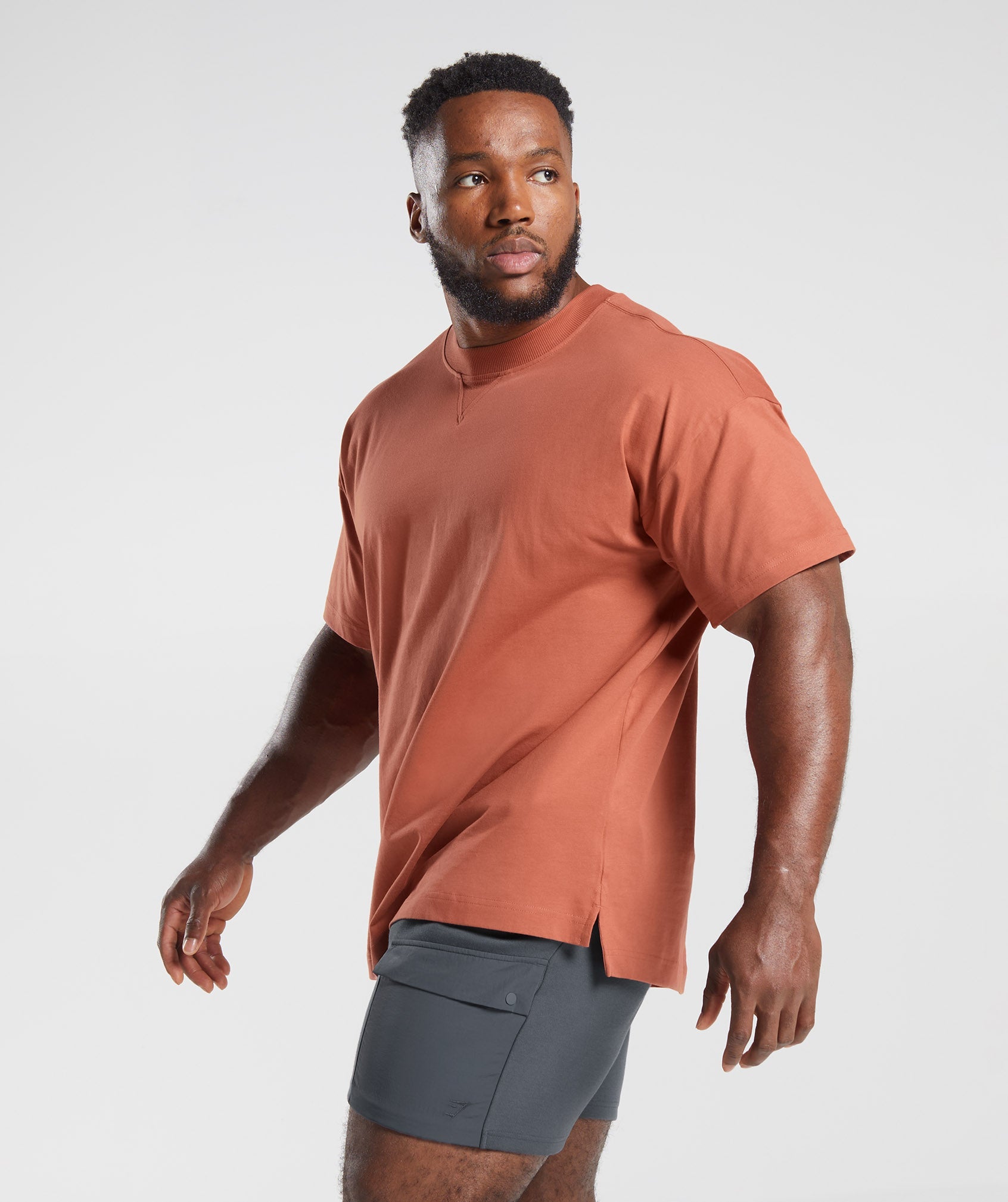 Rest Day Essentials T-Shirt in Persimmon Red - view 3