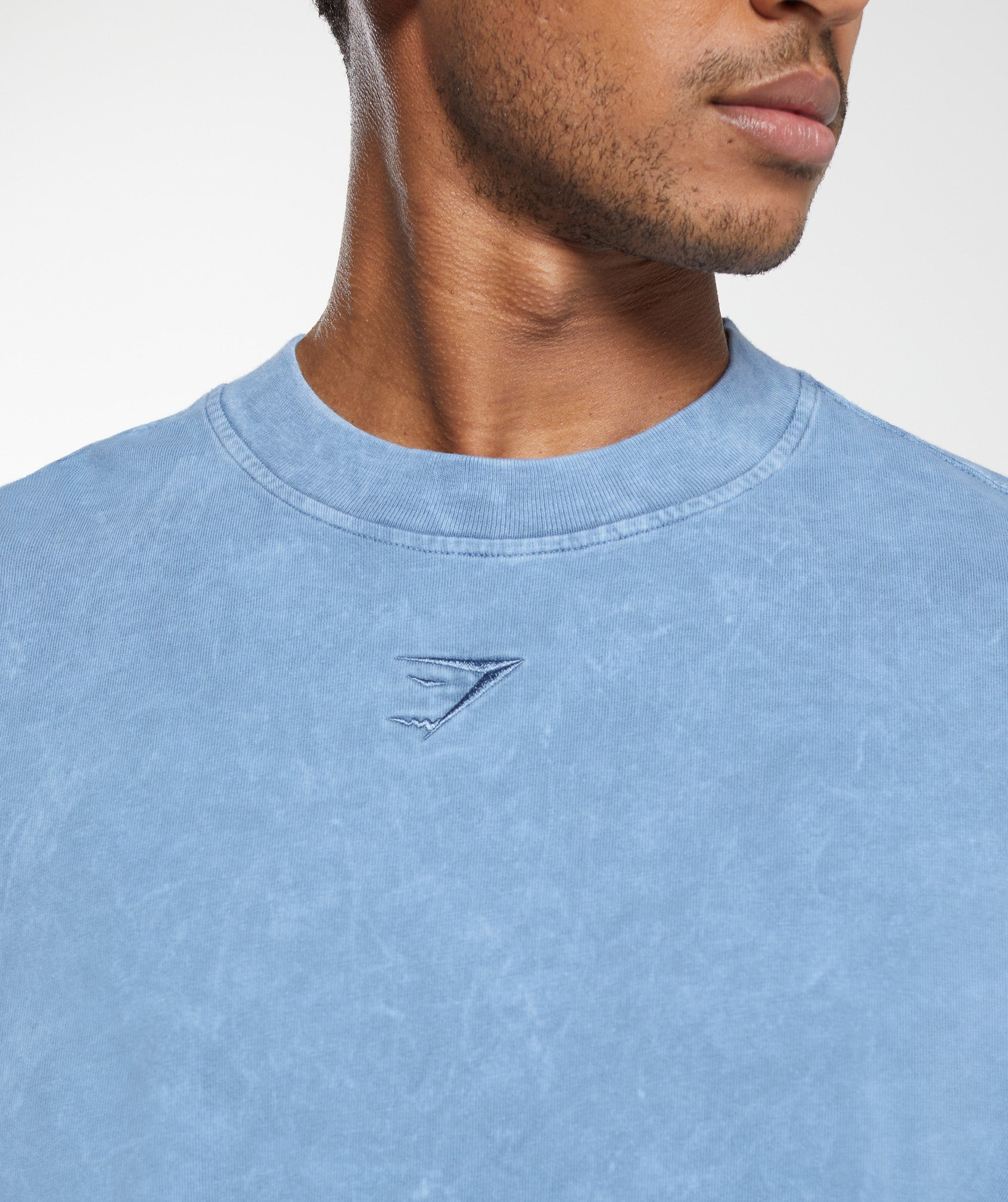 Rest Day Washed Long Sleeve T-Shirt in Faded Blue - view 6