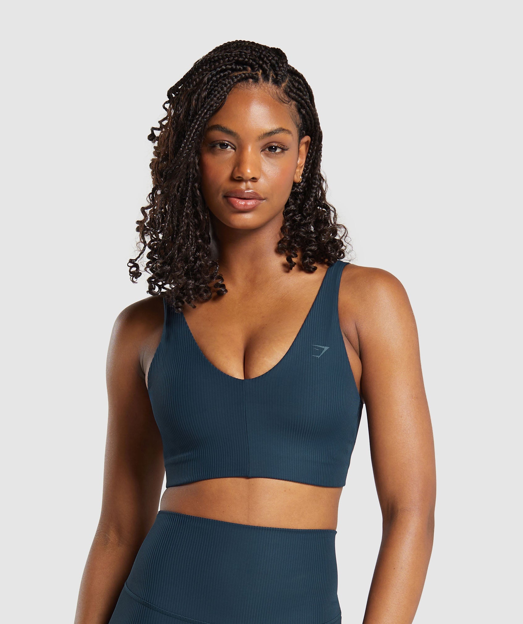 Ribbed Sports Bra in Navy - view 1