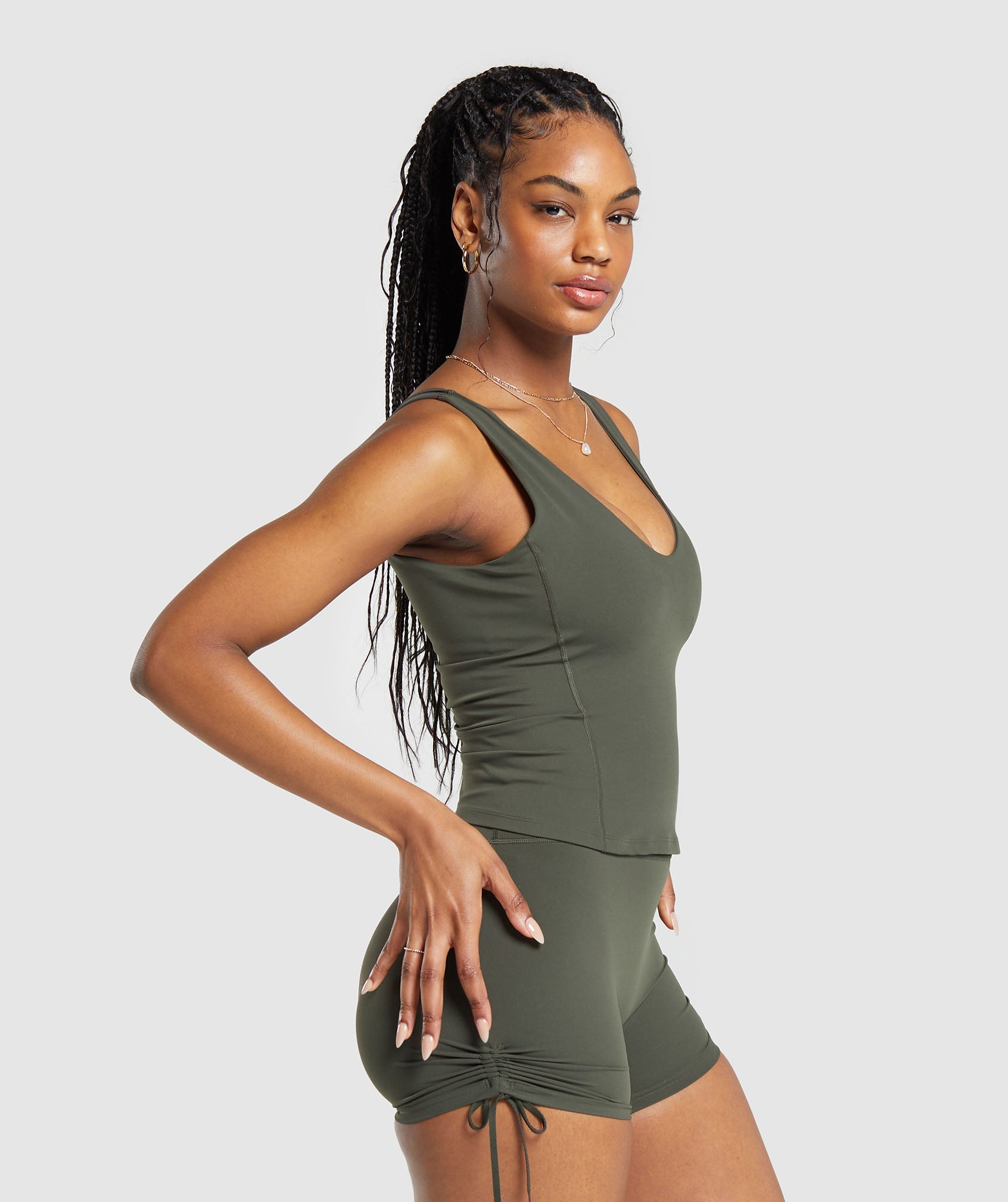 Ruche Tank in Strength Green - view 3
