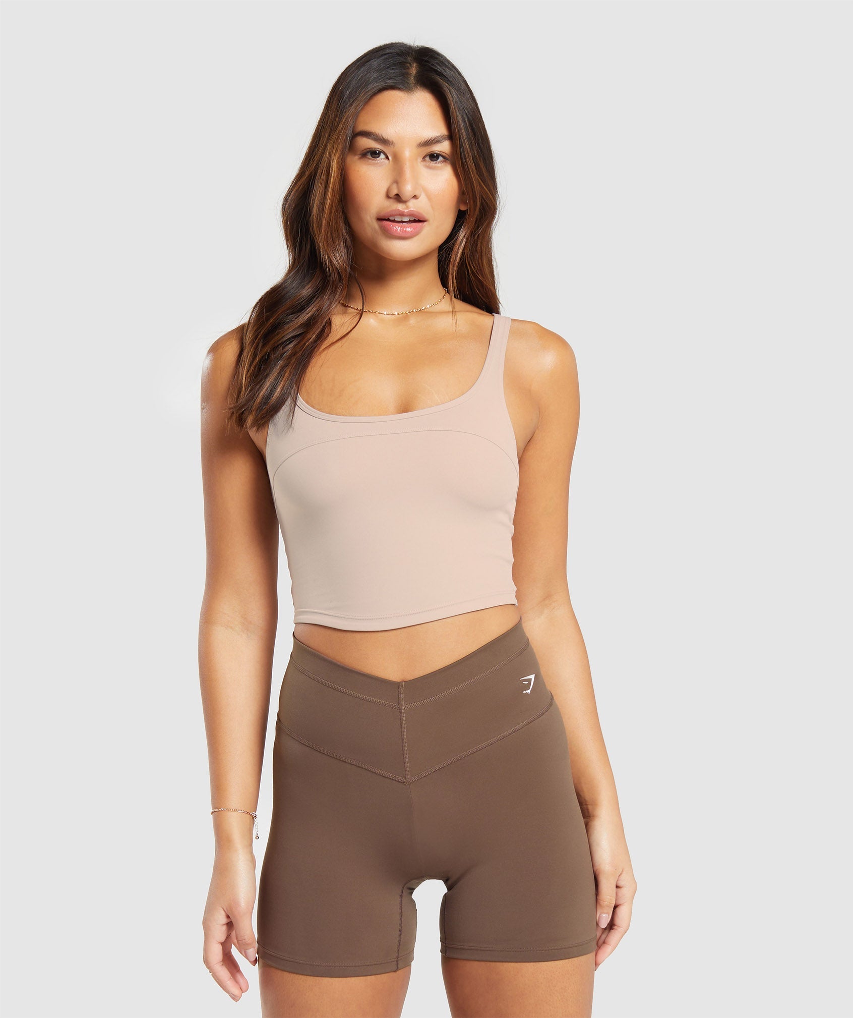 Gymshark Rest Day Seamless Midi Tank - Oak Brown