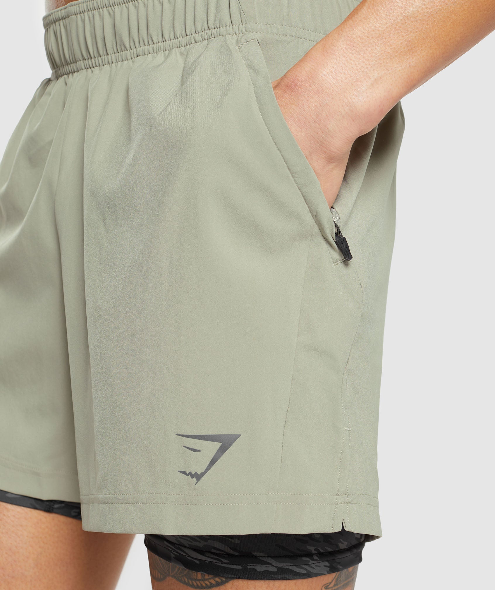 Sport  5" Shorts in Chalk Green/Asphalt Grey - view 6