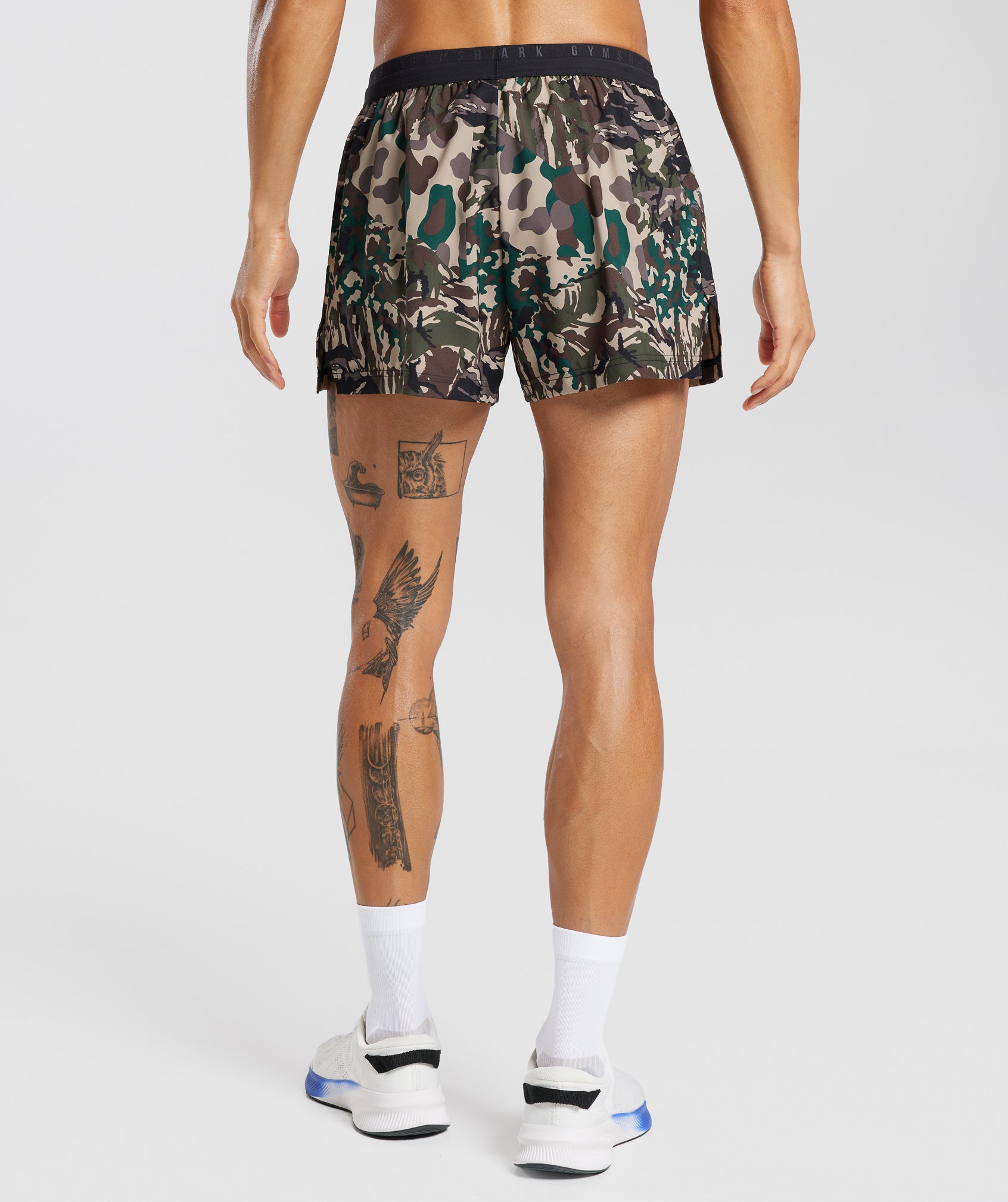 Sport Run 3" Shorts in Cement Brown Print - view 2