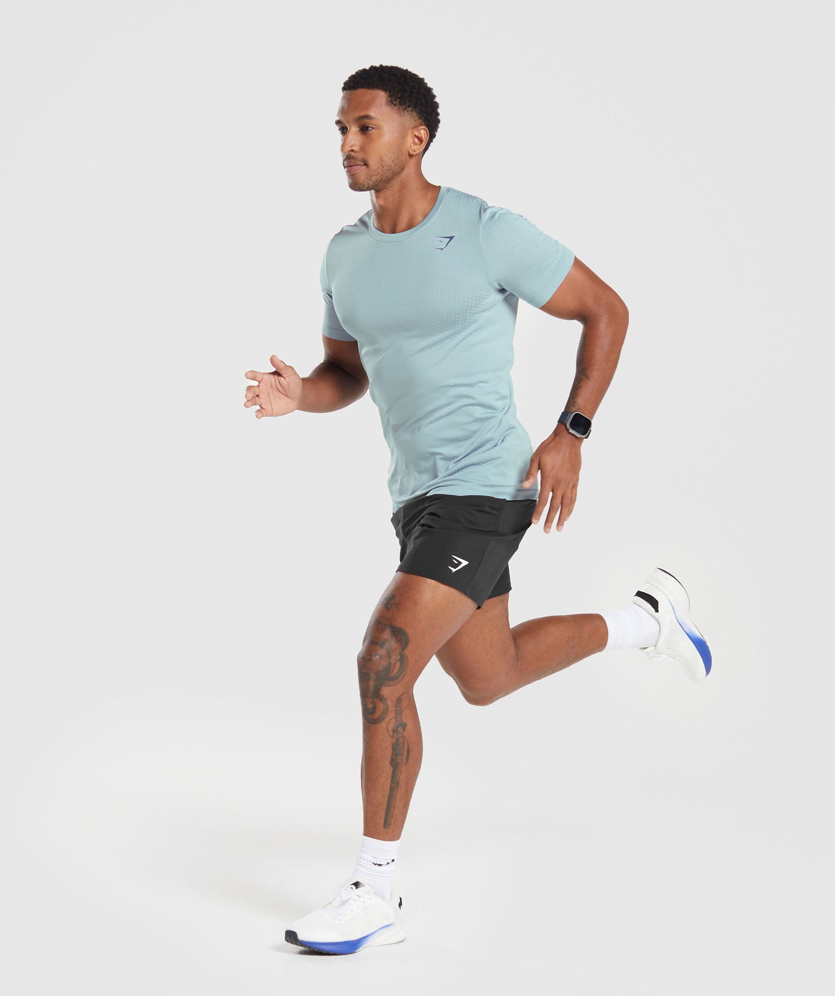 Sport Seamless T-Shirt in Salt Blue/White - view 4