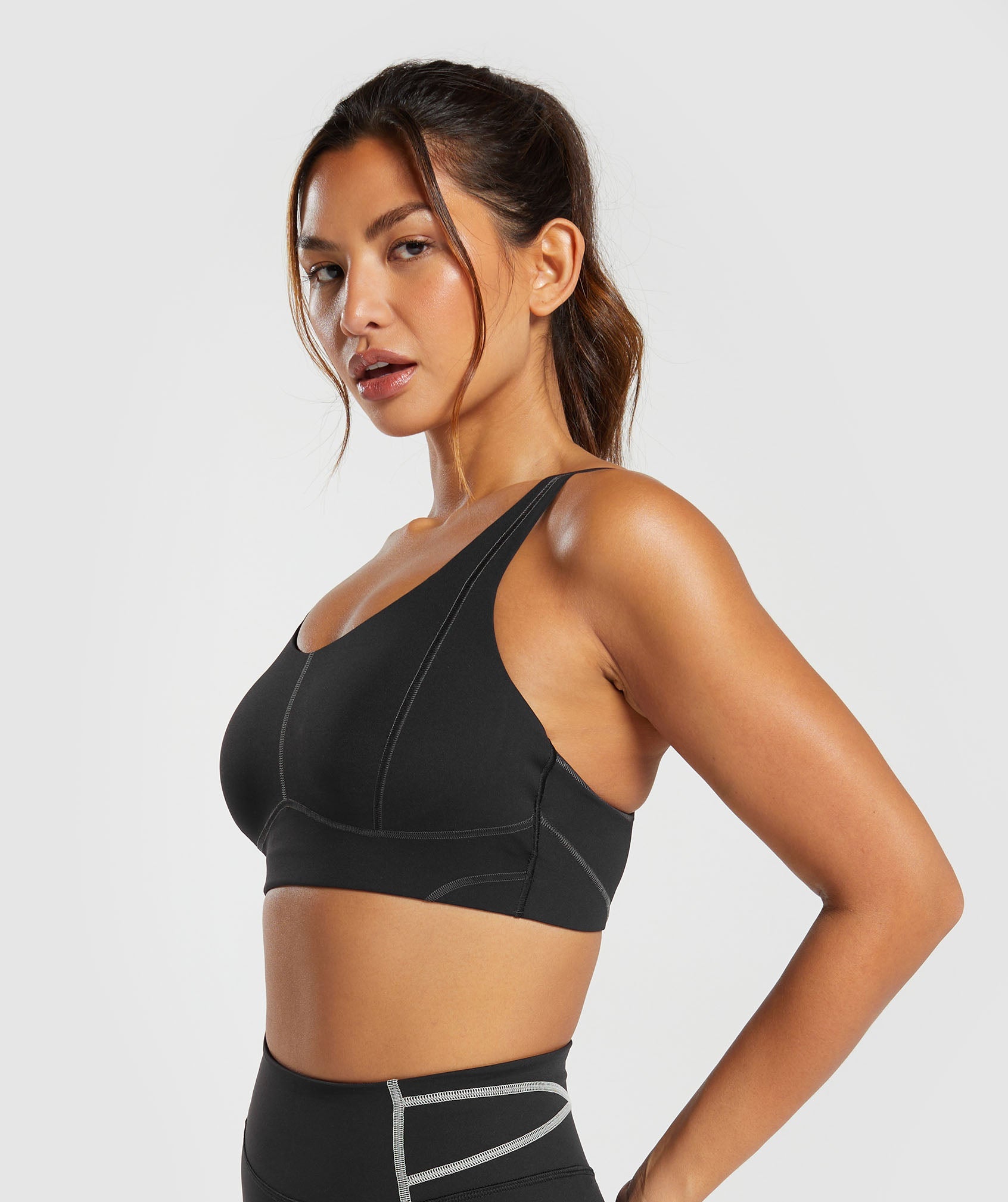 Stitch Feature Sports Bra in Black - view 3