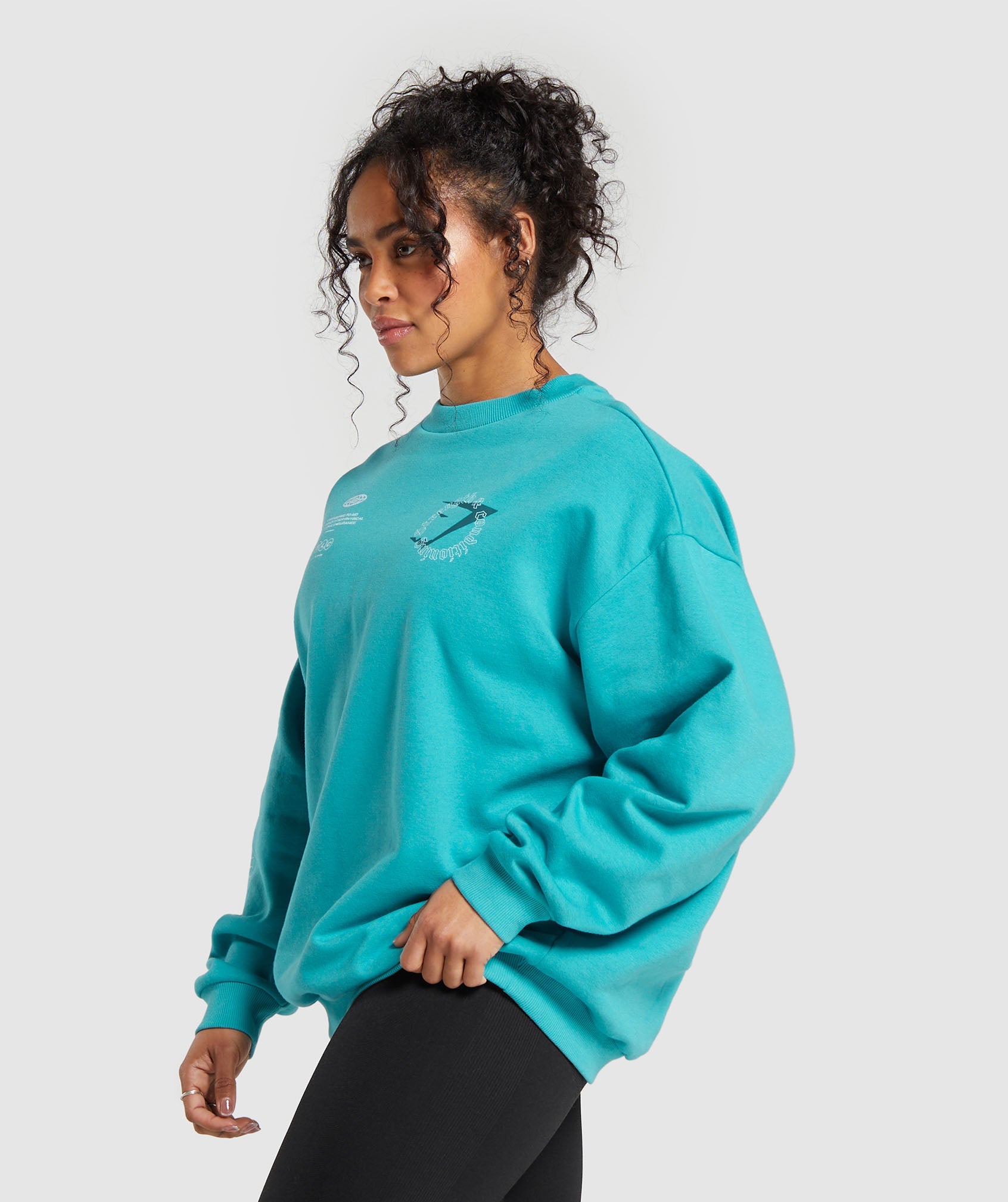 Strength & Conditioning Oversized Sweatshirt in Artificial Teal - view 3