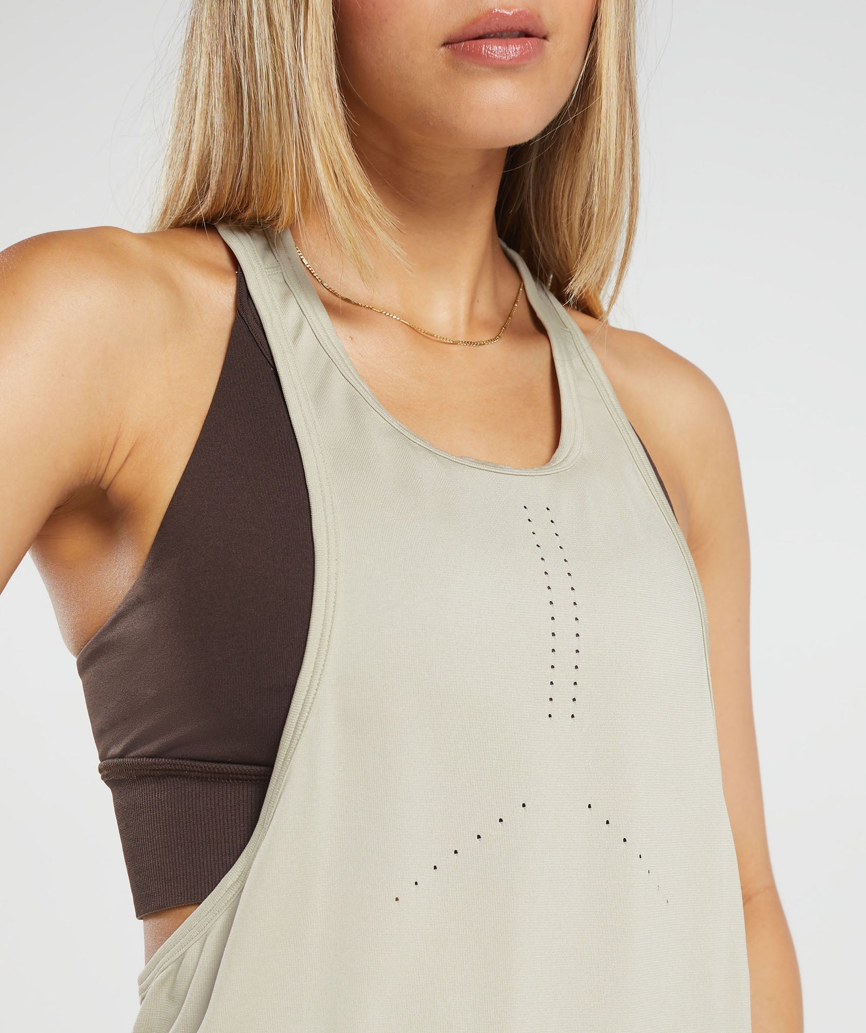 Sweat Seamless Longline Tank in Washed Stone Brown - view 5