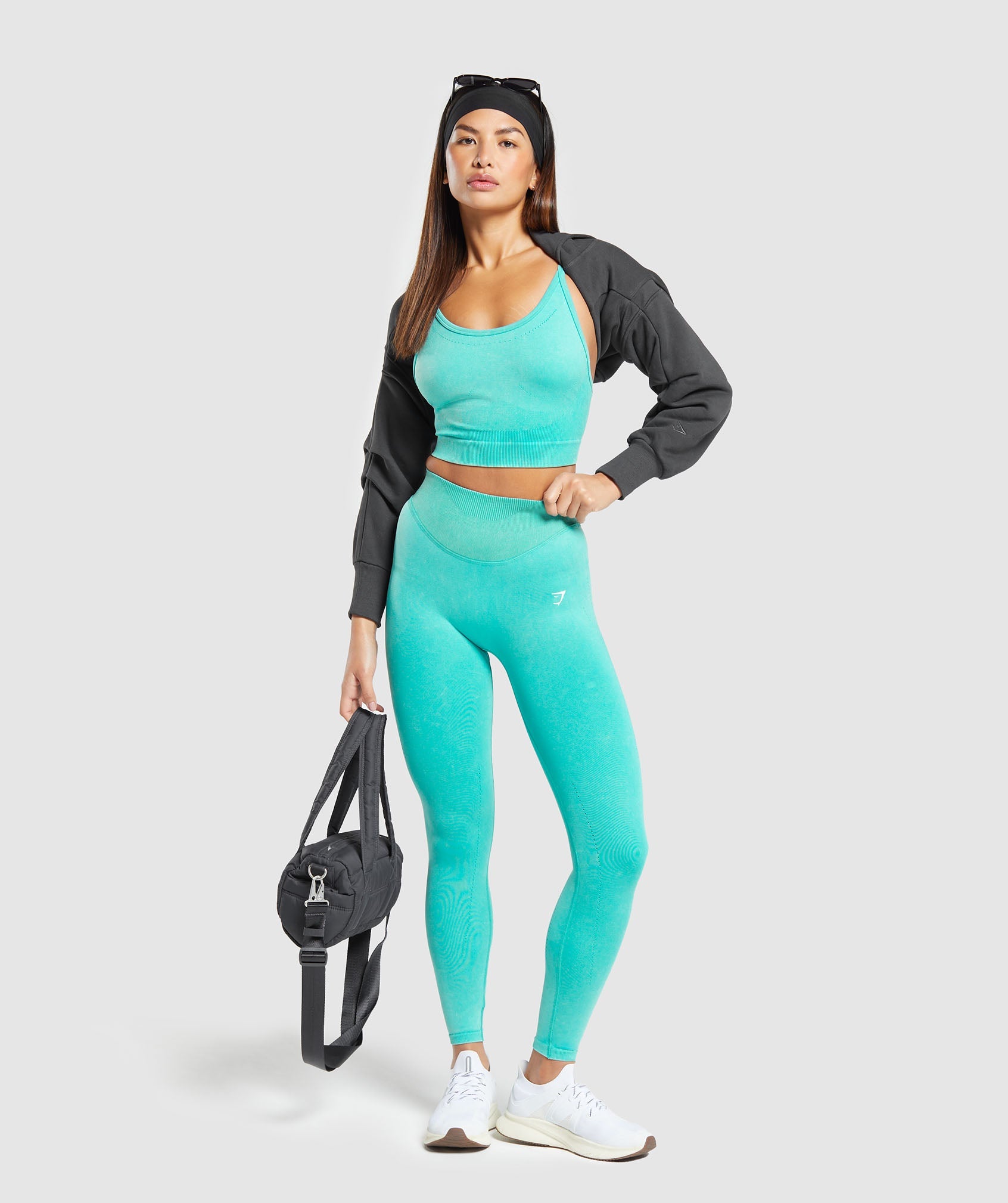 Sweat Seamless Washed Leggings in Capri Blue - view 4