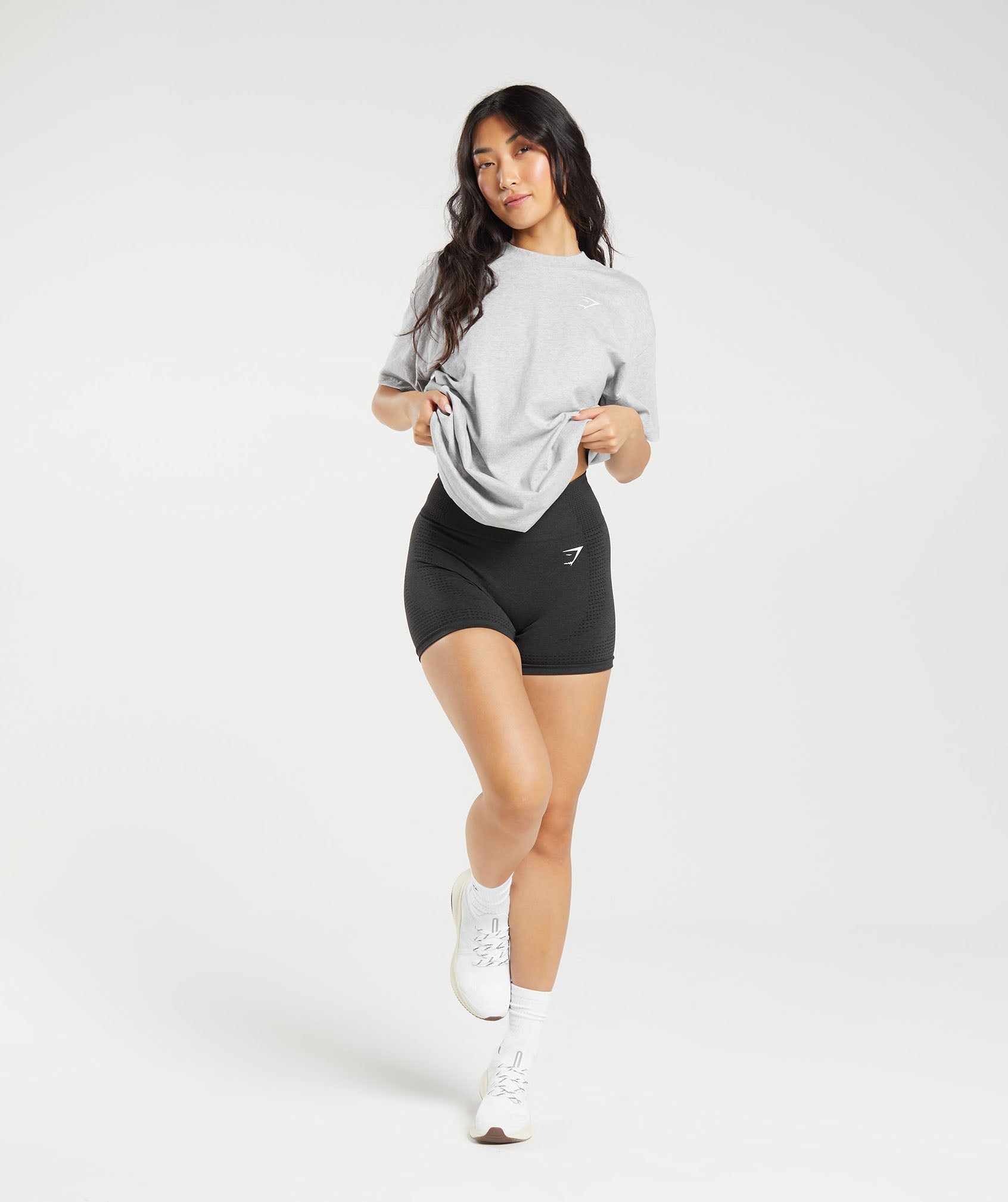 Training Oversized T-Shirt in Light Grey Marl - view 4