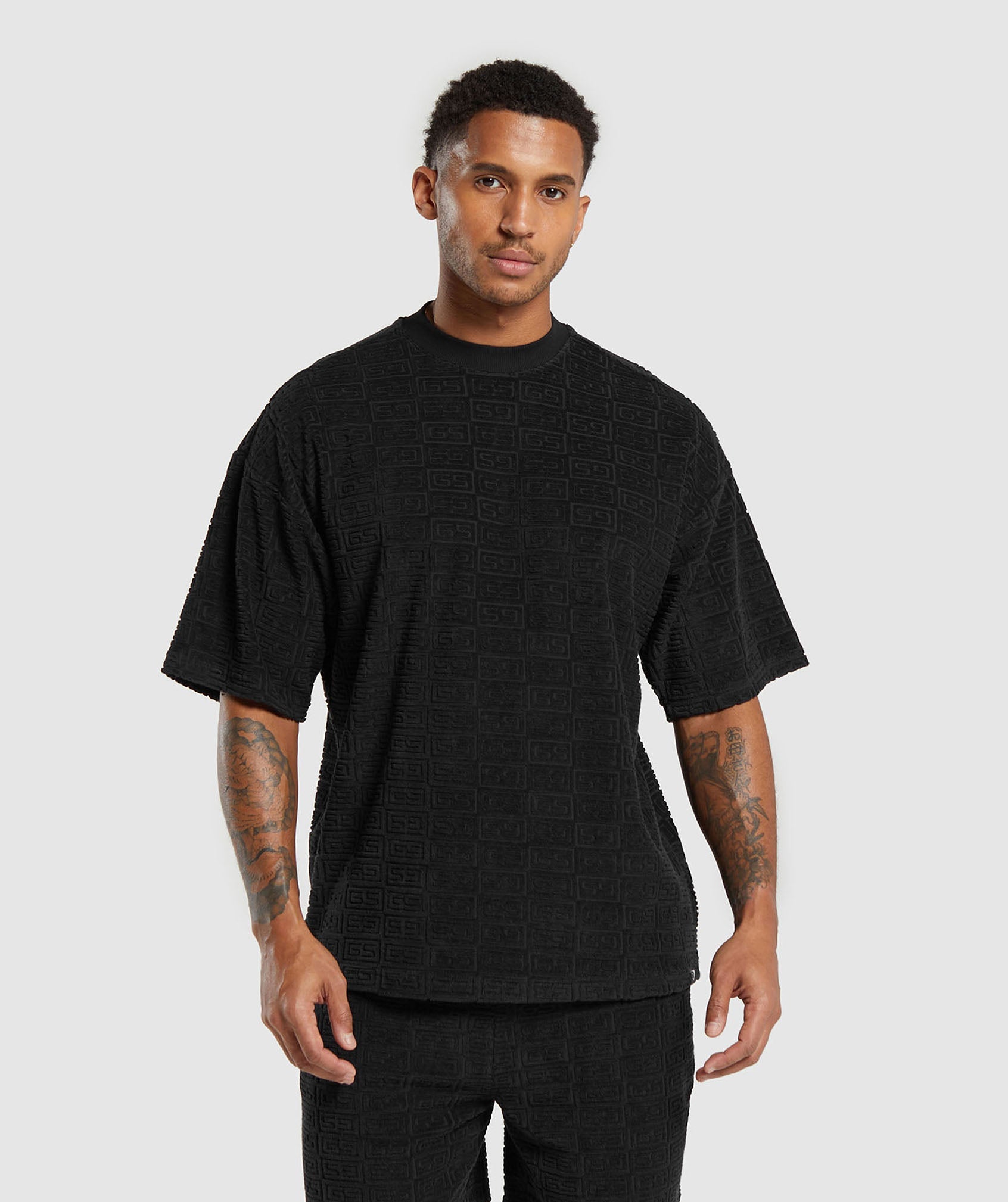 Towelling T-Shirt dans Black