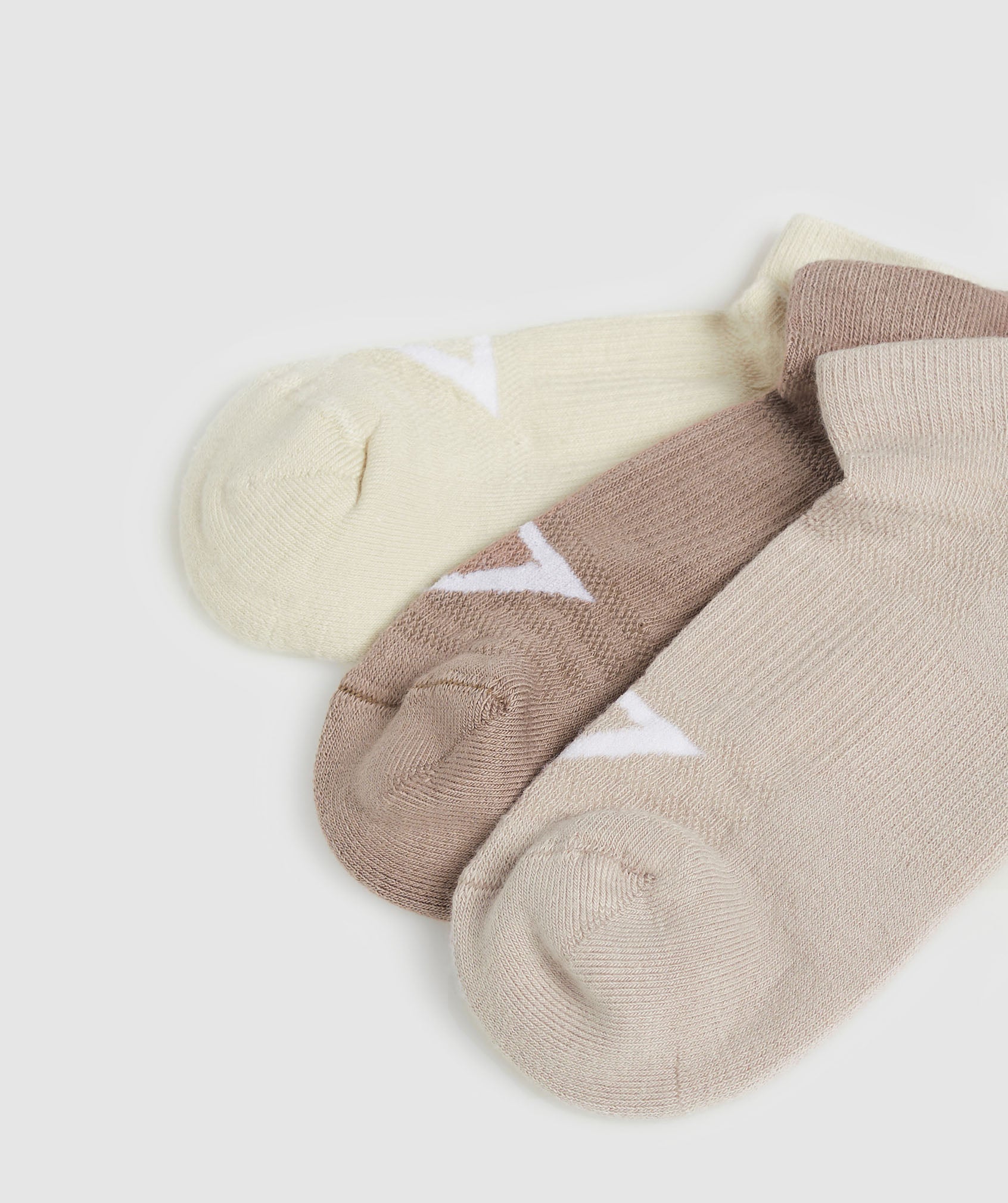 Trainer Socks 3pk in Mocha Mauve/Stone Pink/Ecru White - view 2