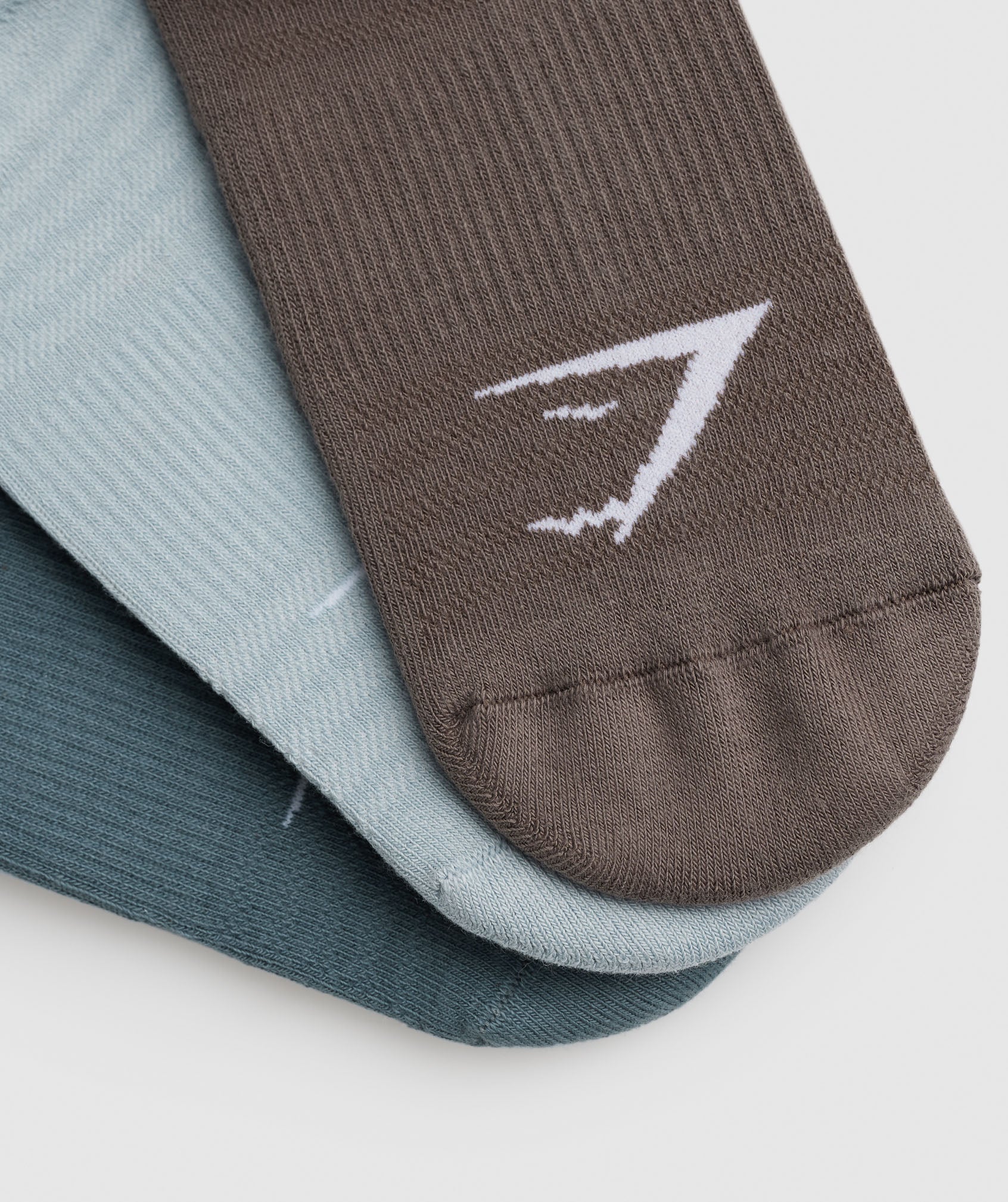 Trainer Socks 3pk in Denim Teal/Salt Blue/Camo Brown - view 2