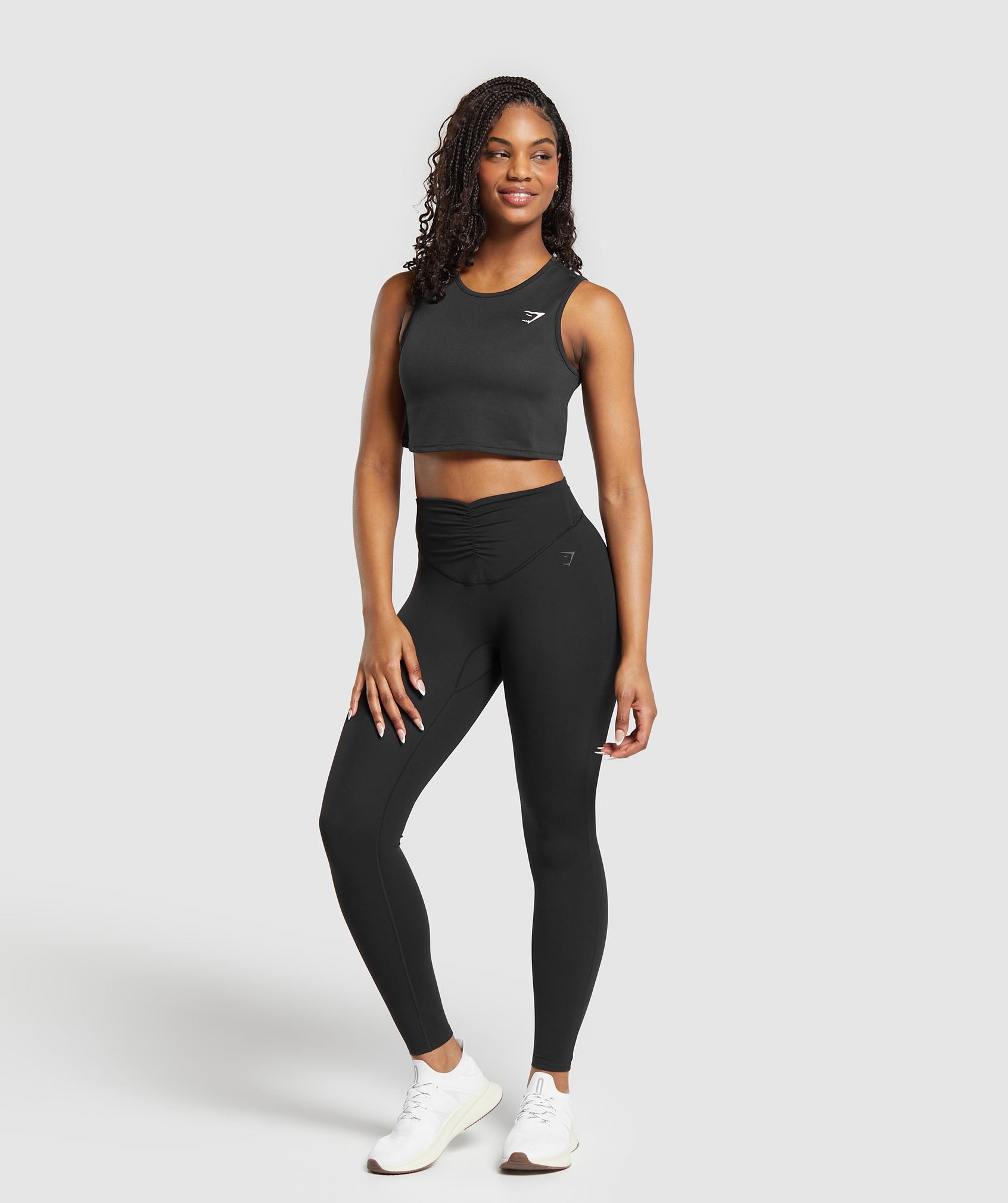 Training Crop Tank in Black - view 4